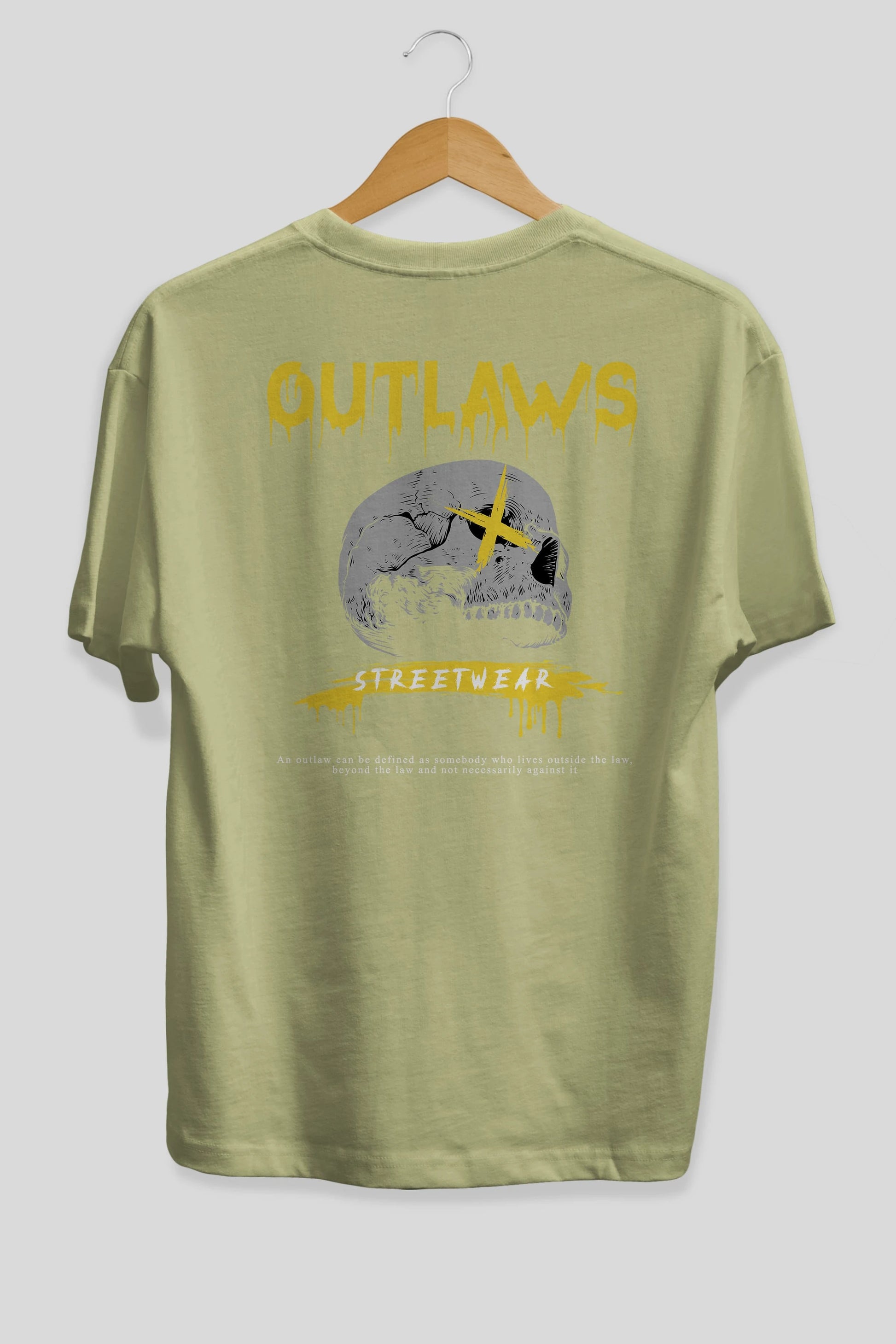 Outlaws Streetwear Arka Baskılı Oversize t-shirt Erkek Kadın Unisex
