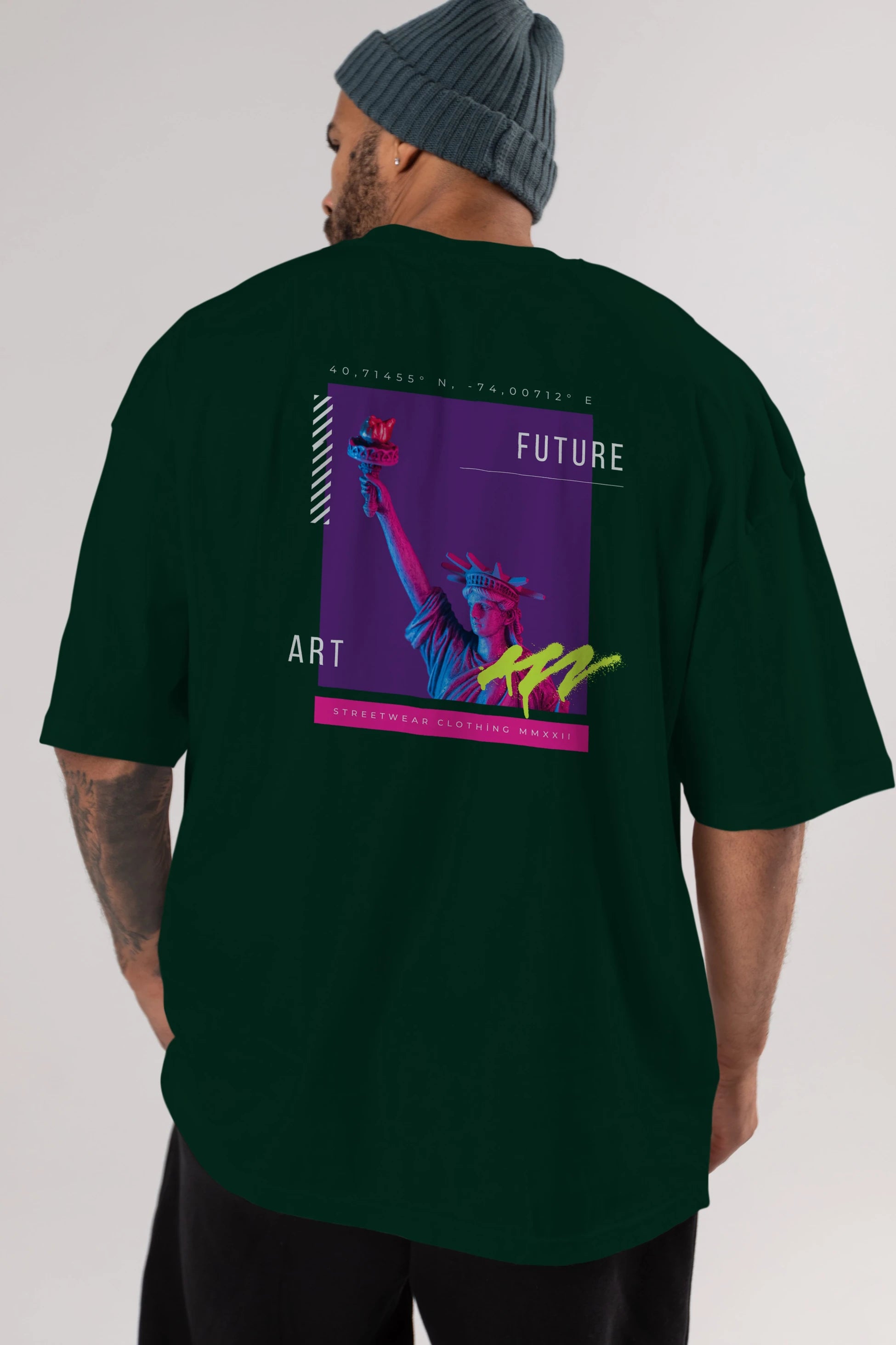 Future Art Arka Baskılı Oversize t-shirt Erkek Kadın Unisex