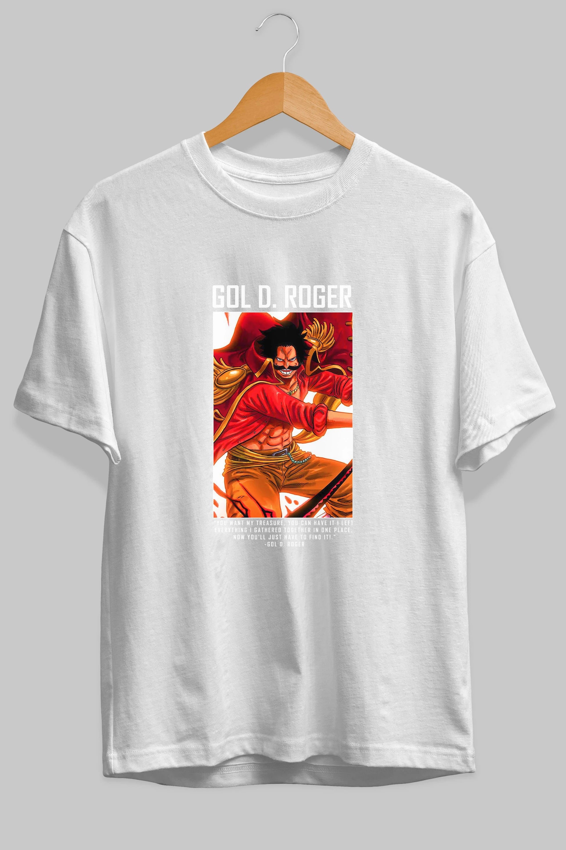 Gol D. Roger Anime Ön Baskılı Oversize t-shirt Erkek Kadın Unisex