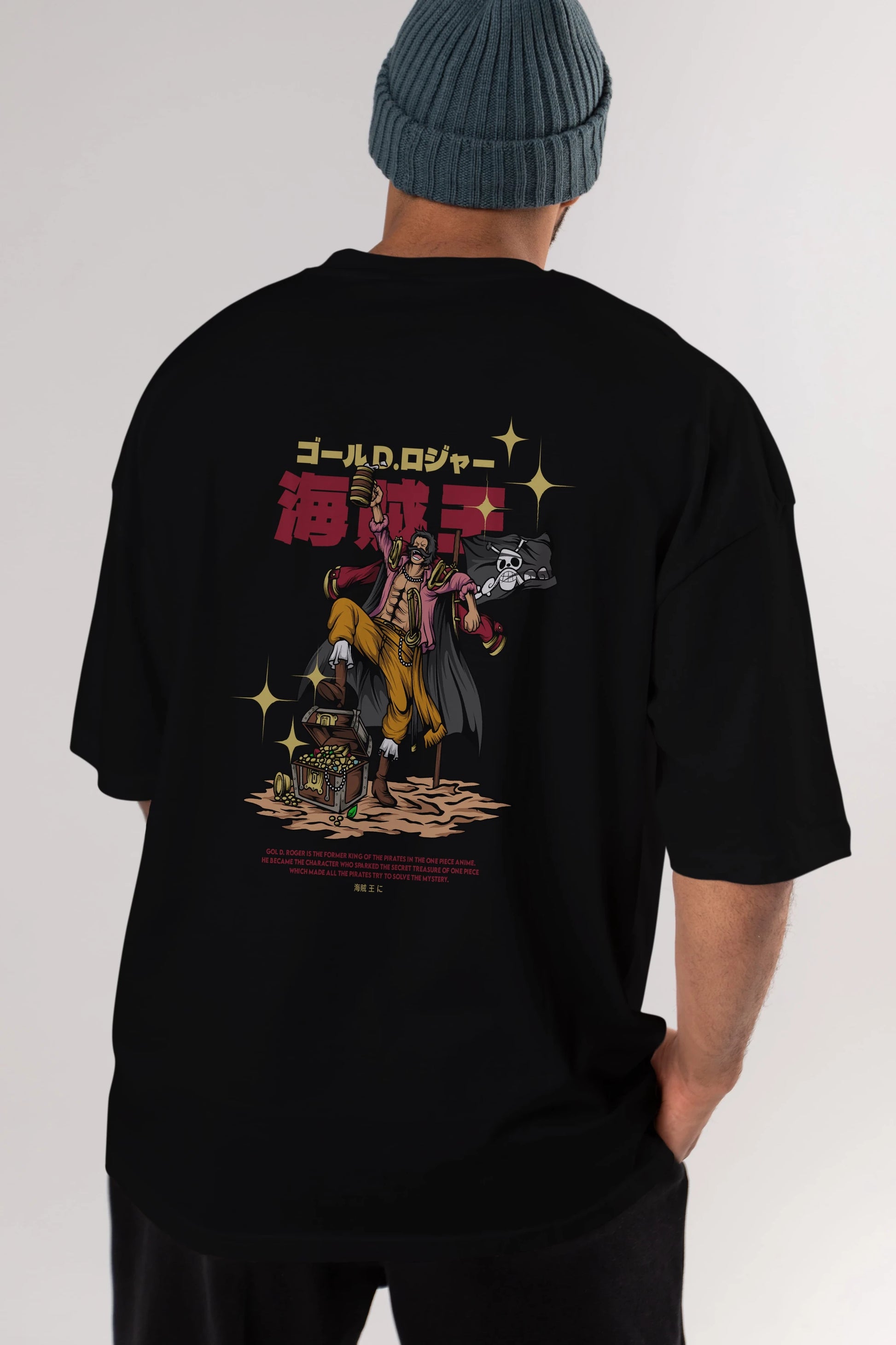 Roger Anime Arka Baskılı Oversize t-shirt Erkek Kadın Unisex