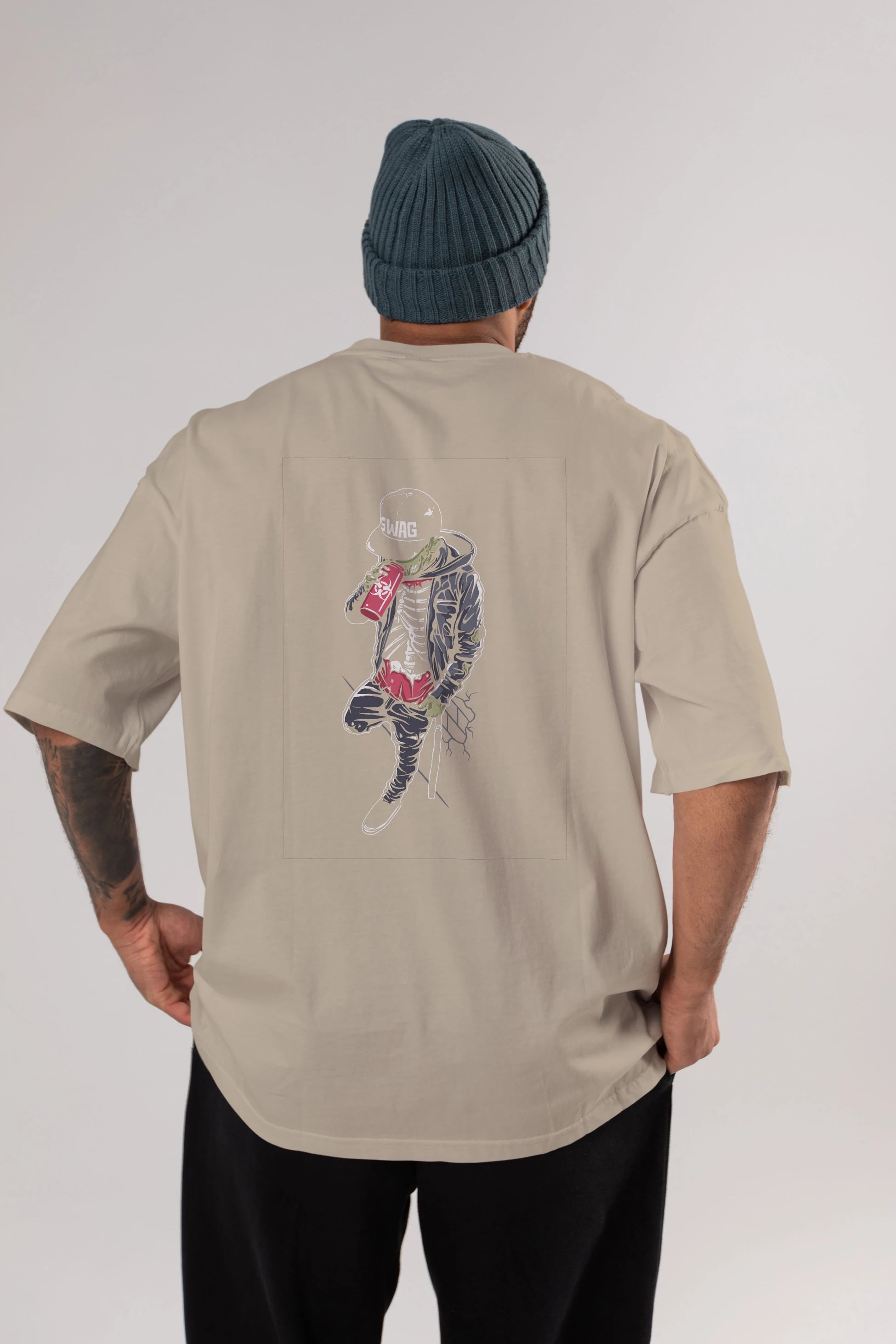 Zombie Swag Arka Baskılı Oversize t-shirt Erkek Kadın Unisex %100 Pamuk