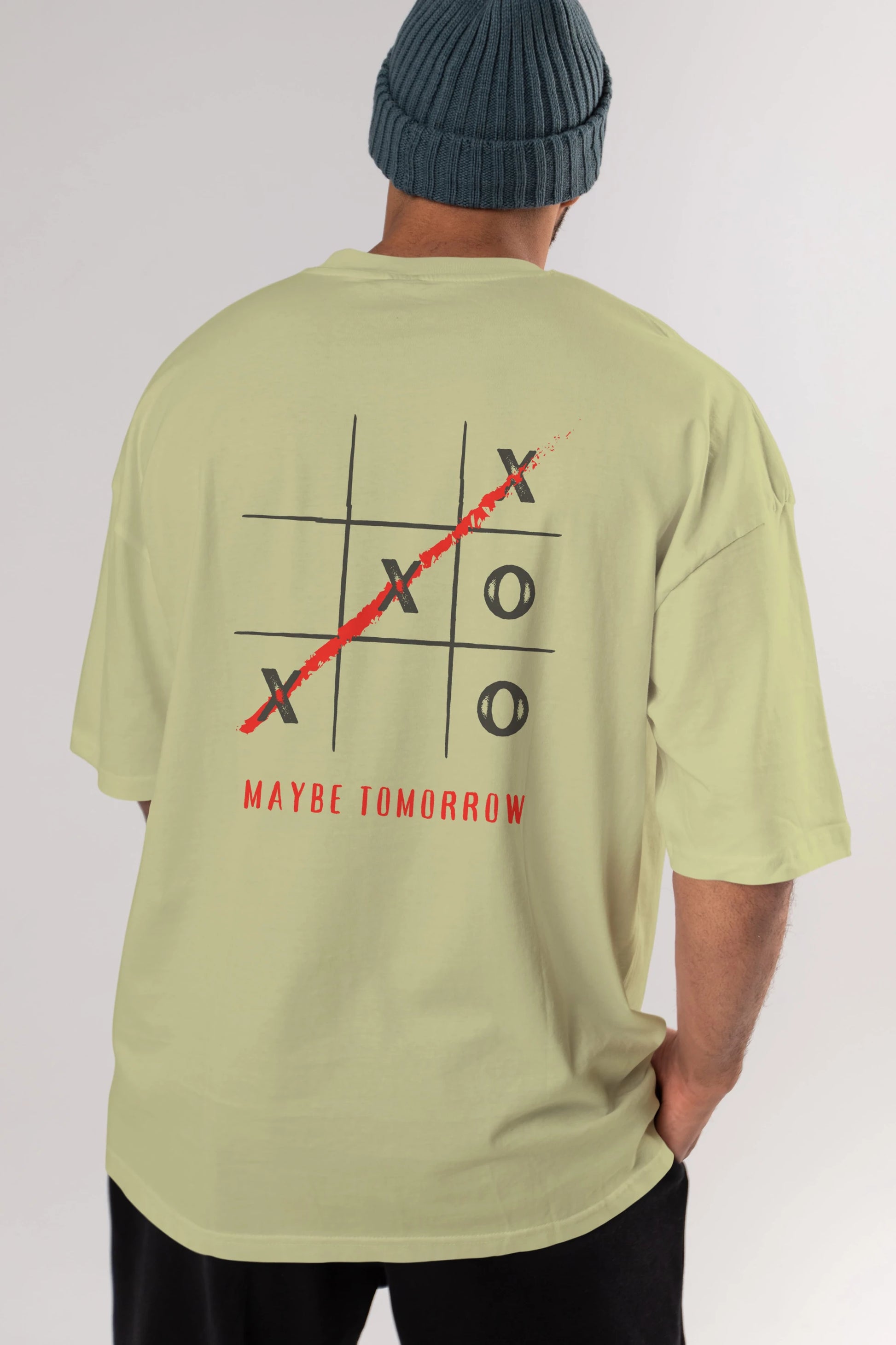 Maybe Tomorrow Yazılı Arka Baskılı Oversize t-shirt Erkek Kadın Unisex
