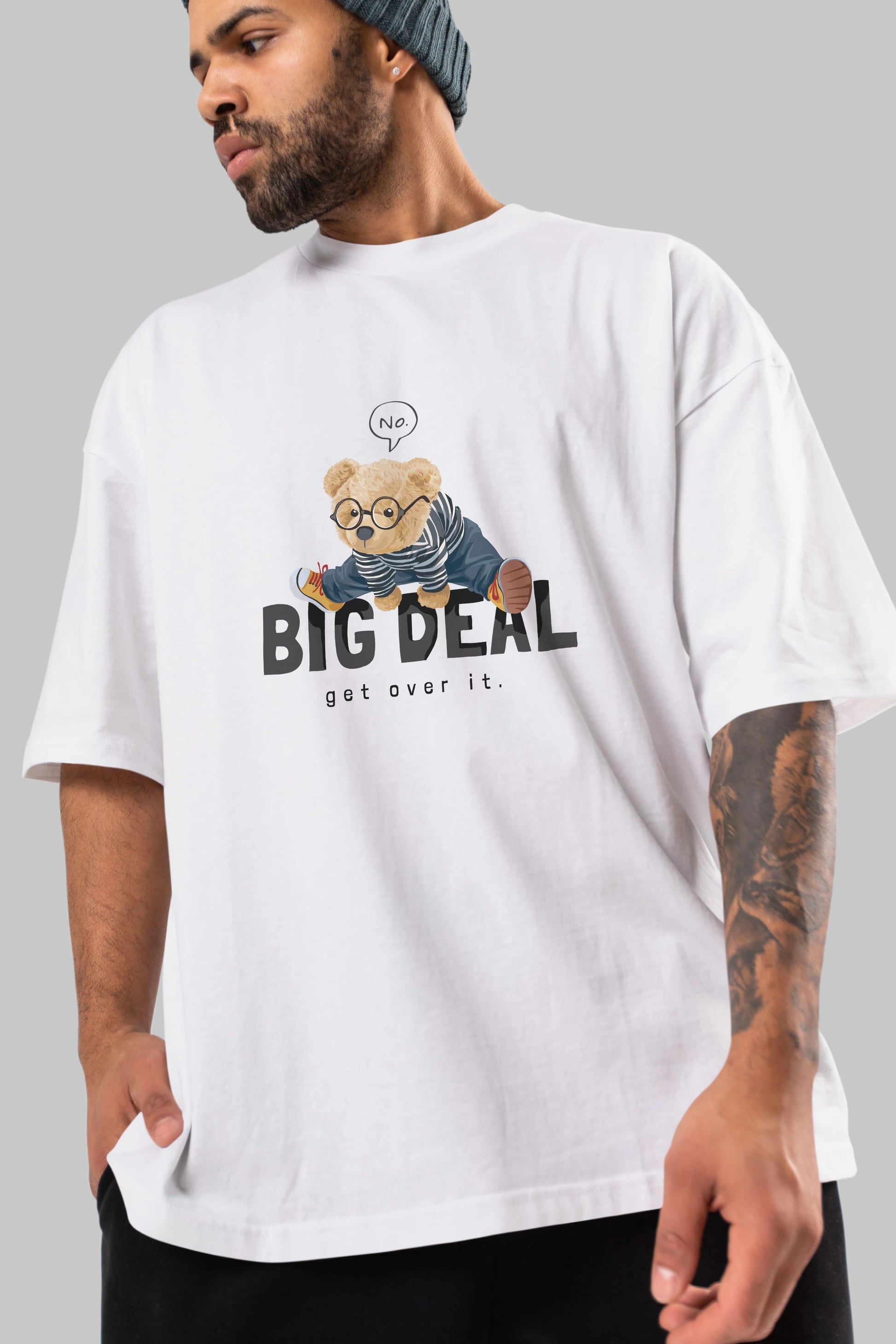 Teddy Bear Big Deal Ön Baskılı Oversize t-shirt Erkek Kadın Unisex %100 Pamuk