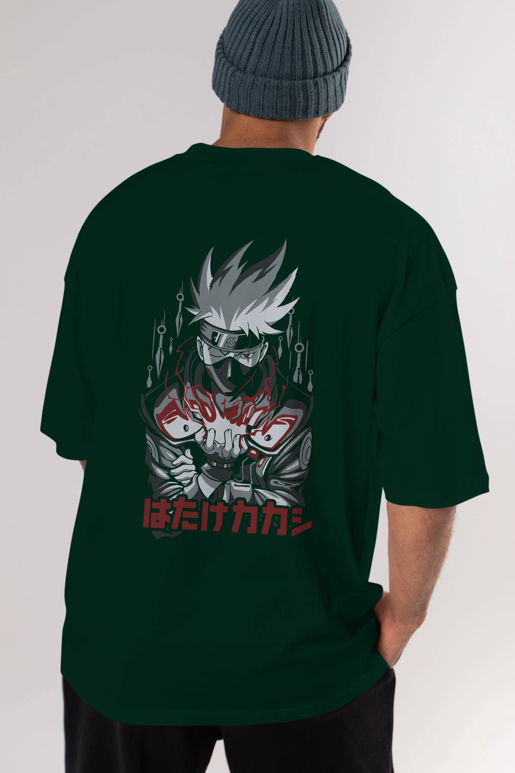 KAKASHI HATAKE NARUTO 1 Anime Arka Baskılı Oversize t-shirt Erkek Kadın Unisex