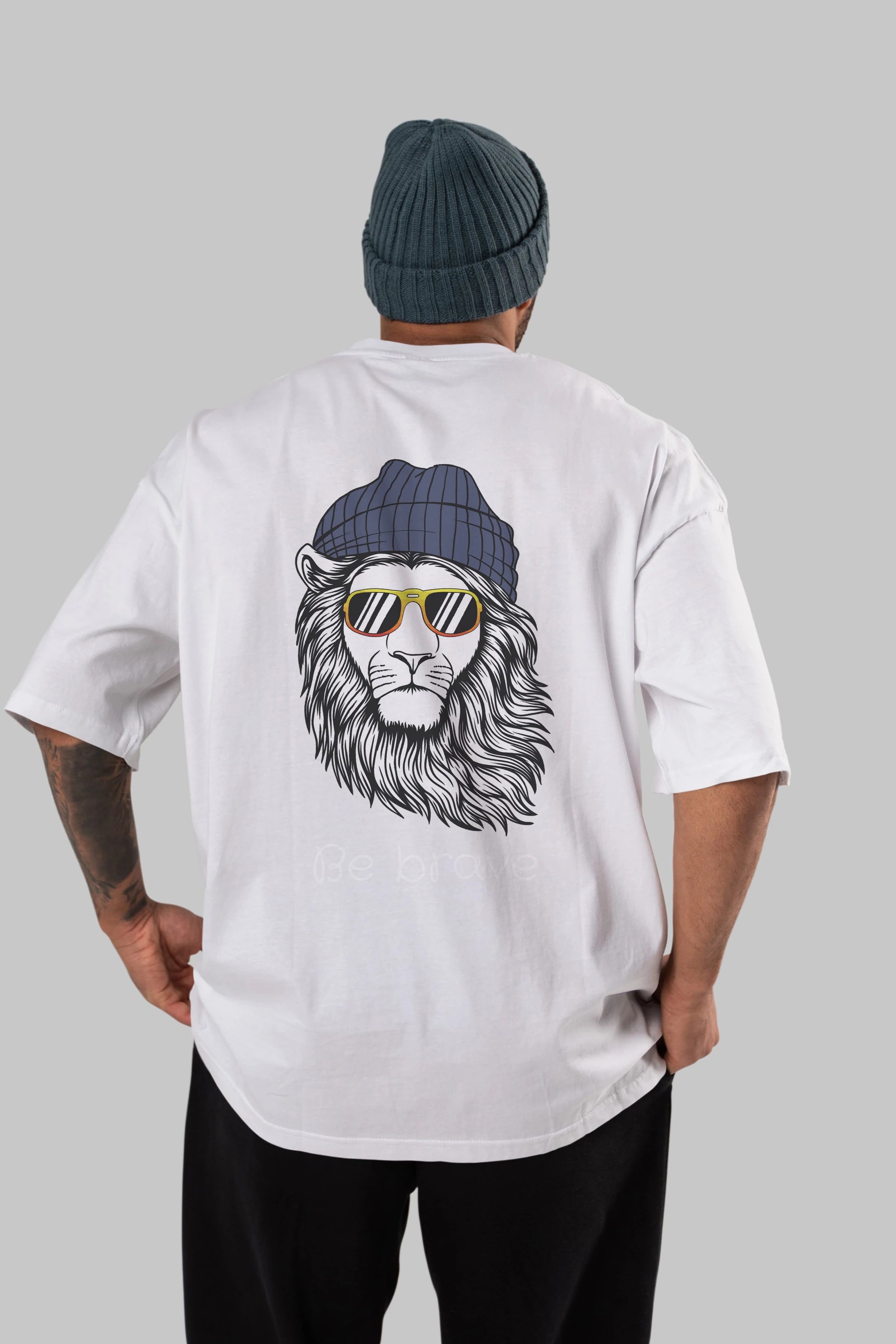 Be Brave Arka Baskılı Oversize t-shirt Erkek Kadın Unisex