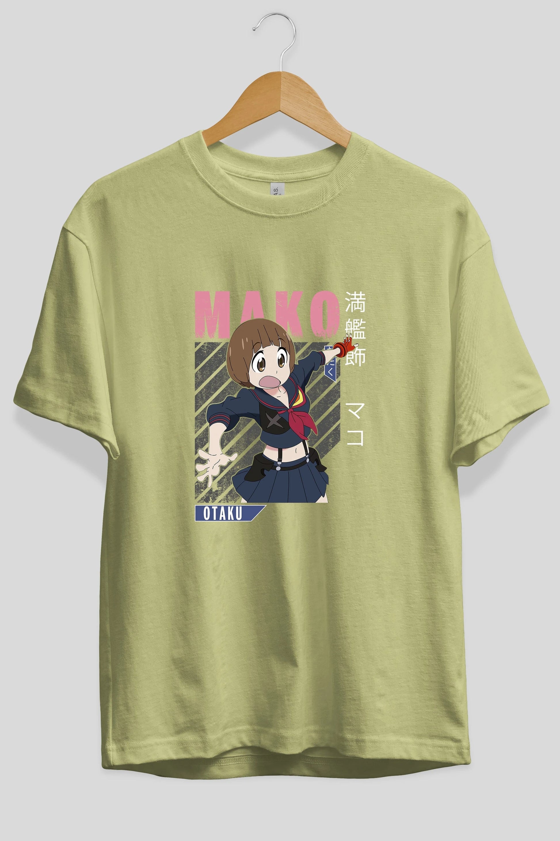 Mako Mankanshoku 2 Anime Ön Baskılı Oversize t-shirt %100 pamuk Erkek Kadın Unisex