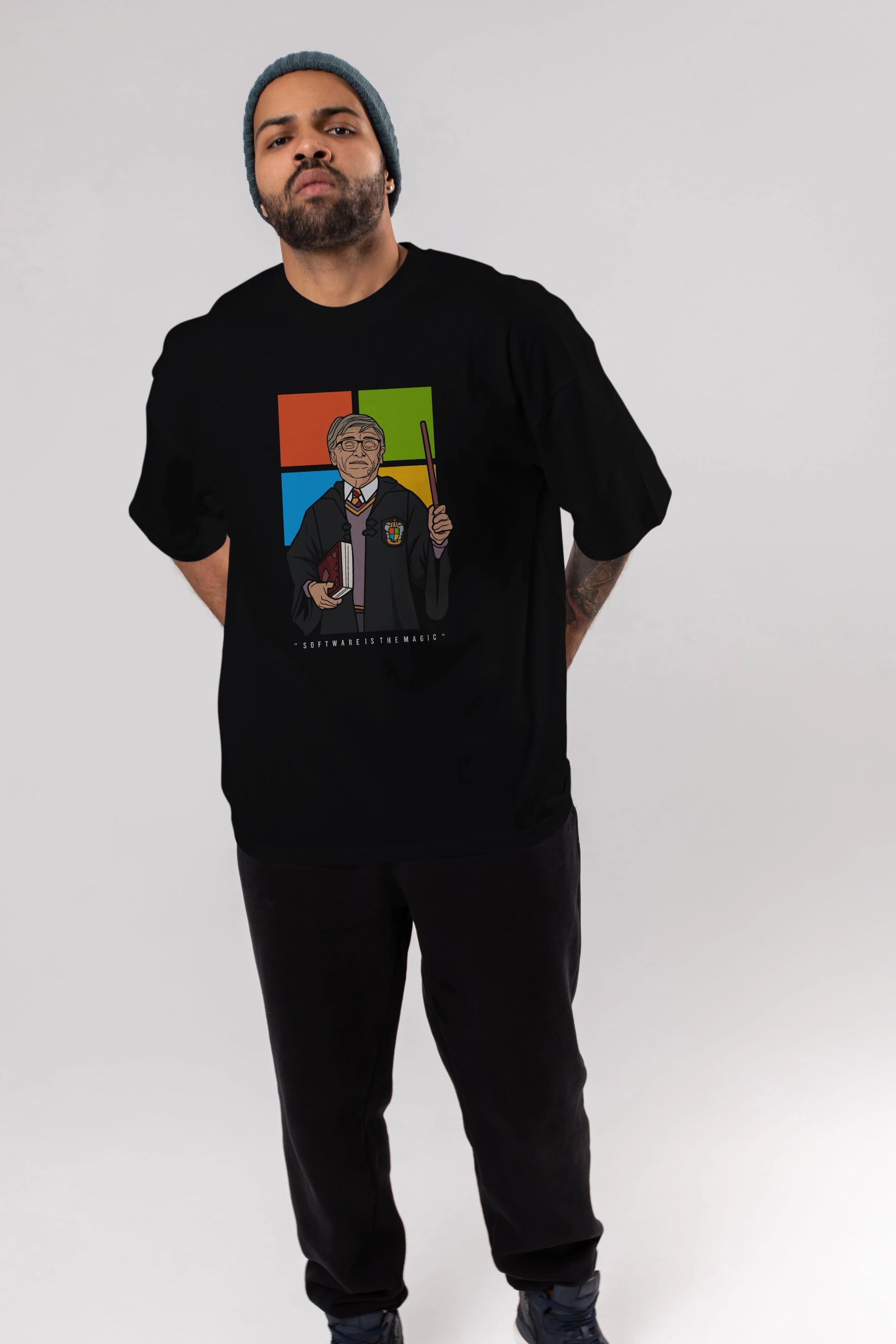 Harry Potter Gates Ön Baskılı Oversize t-shirt Erkek Kadın Unisex %100 Pamuk tişort