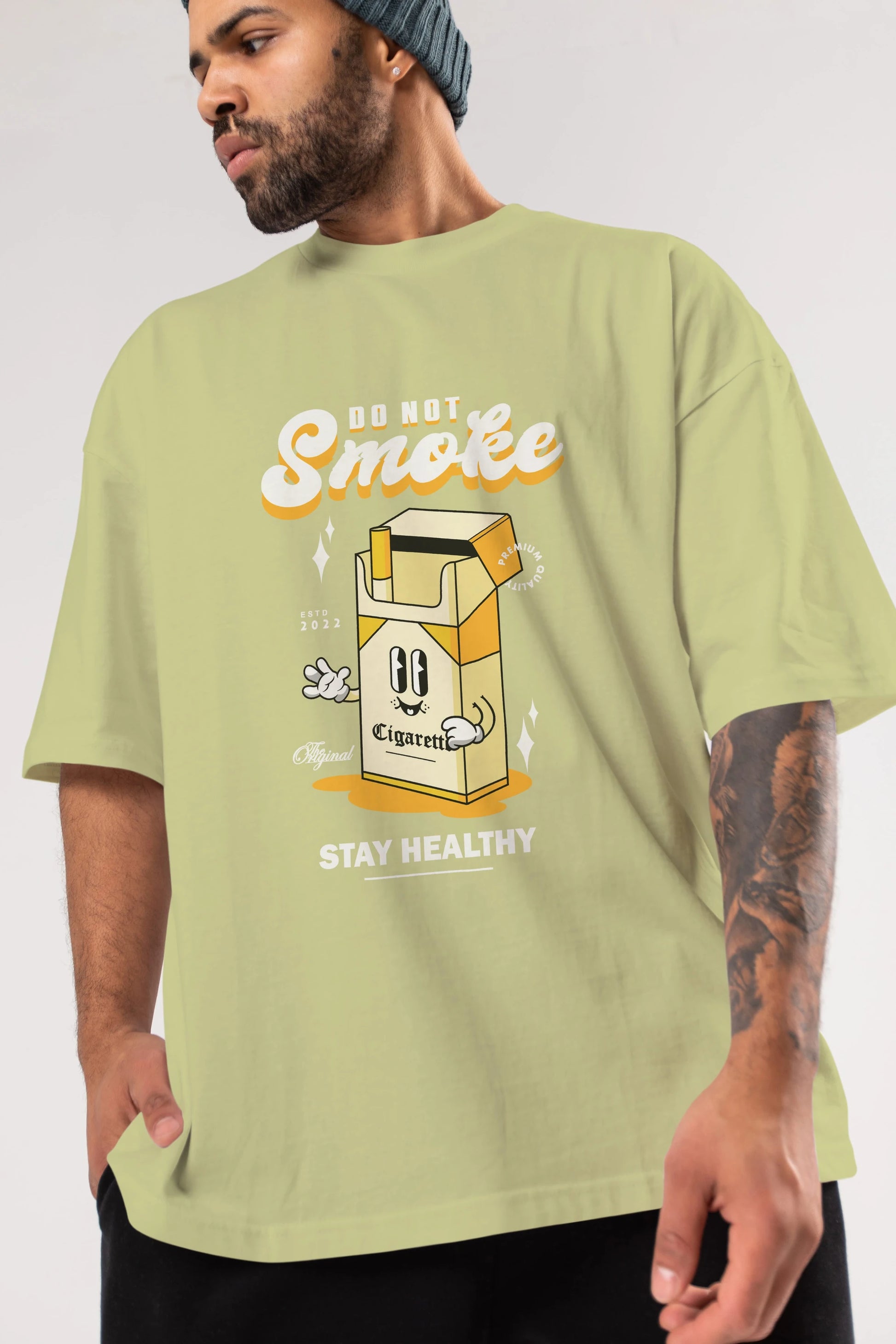 Do Not Smoke Ön Baskılı Oversize t-shirt Erkek Kadın Unisex
