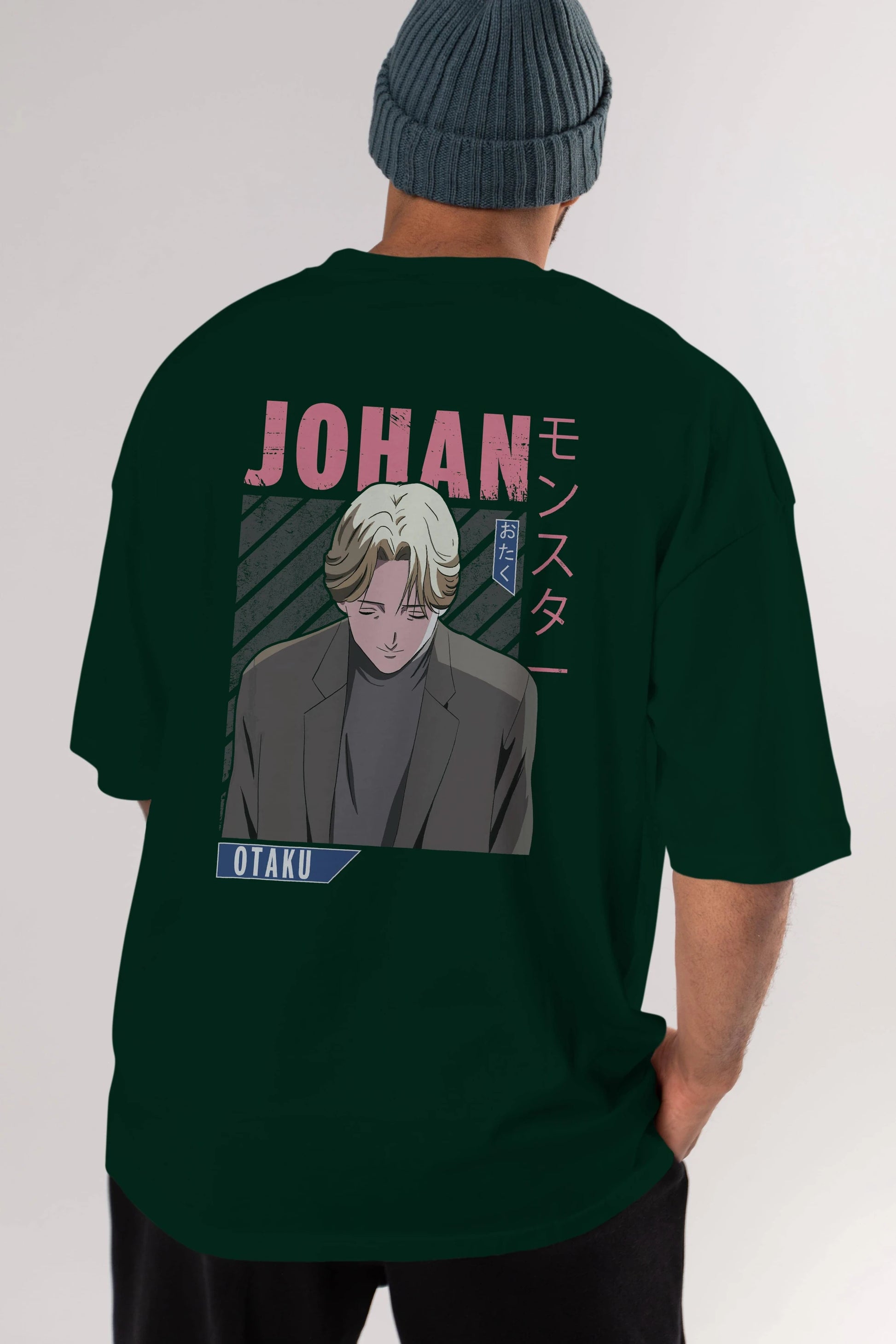 Johan Liebert MONSTER Anime Arka Baskılı Oversize t-shirt Erkek Kadın Unisex