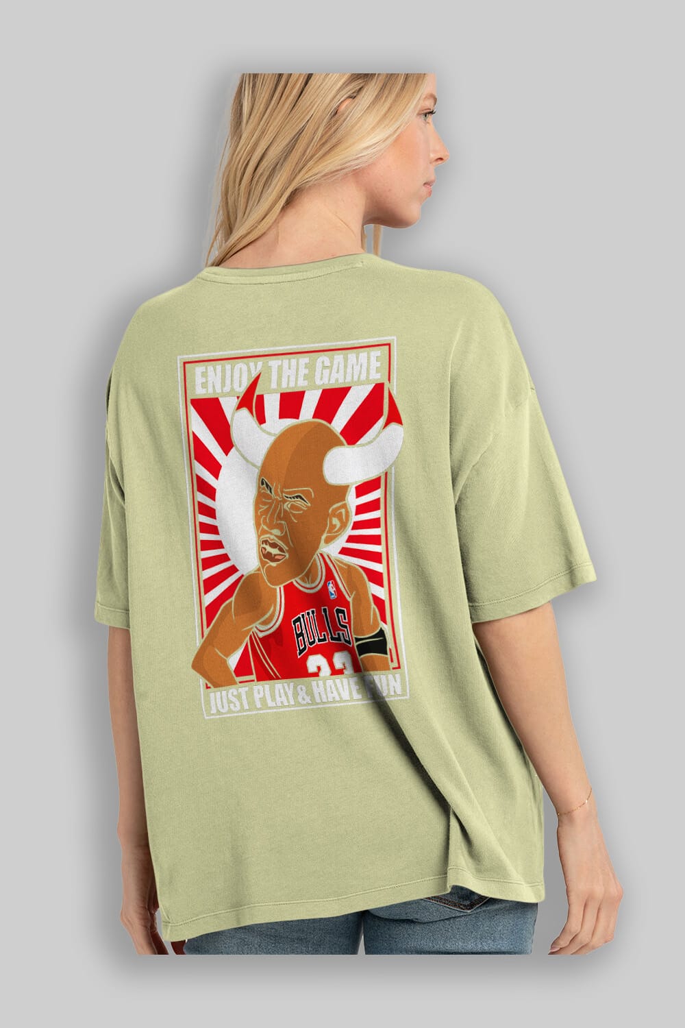 Michael Jordan Arka Baskılı Oversize t-shirt Erkek Kadın Unisex %100 Pamuk tişort