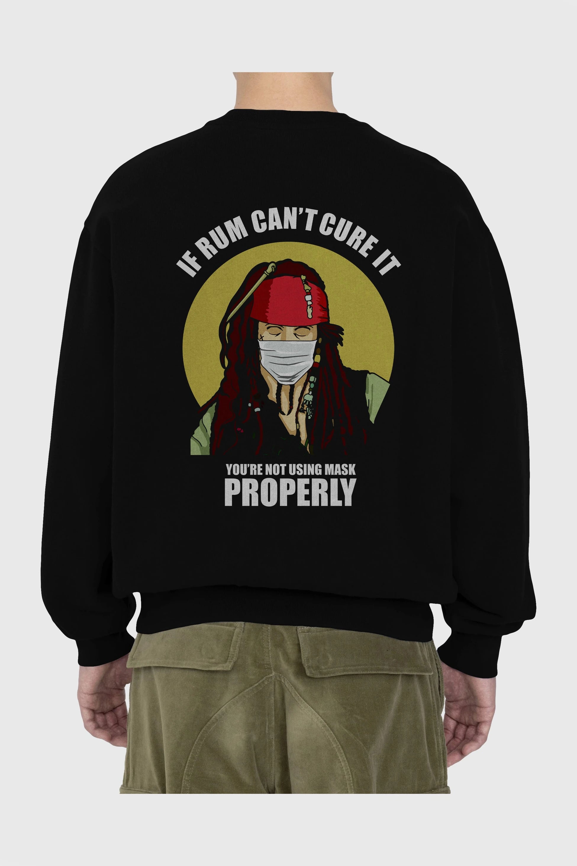 Pirates Maker Arka Baskılı Oversize Sweatshirt Erkek Kadın Unisex