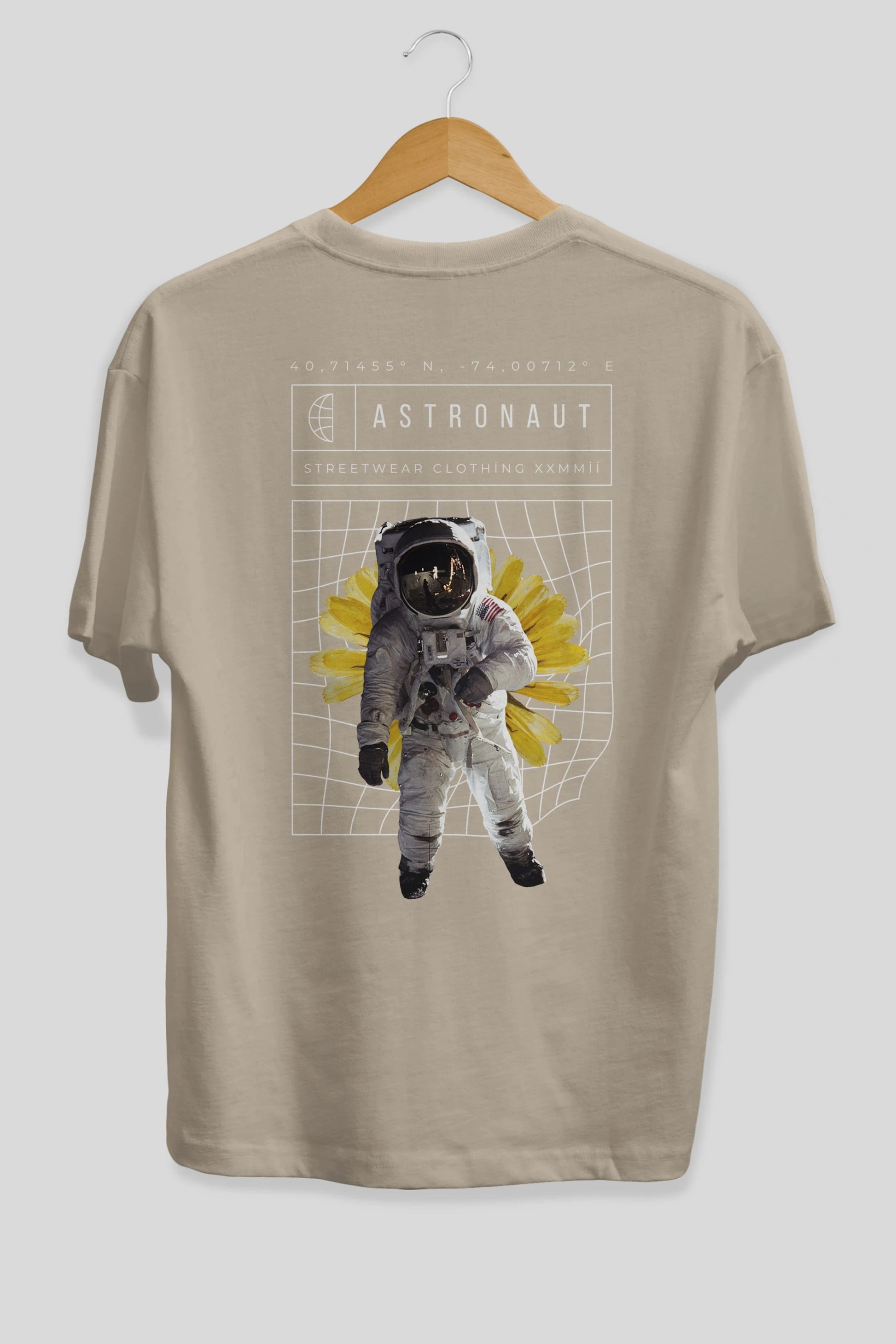 Astronaut Streetwear Arka Baskılı Oversize t-shirt Erkek Kadın Unisex