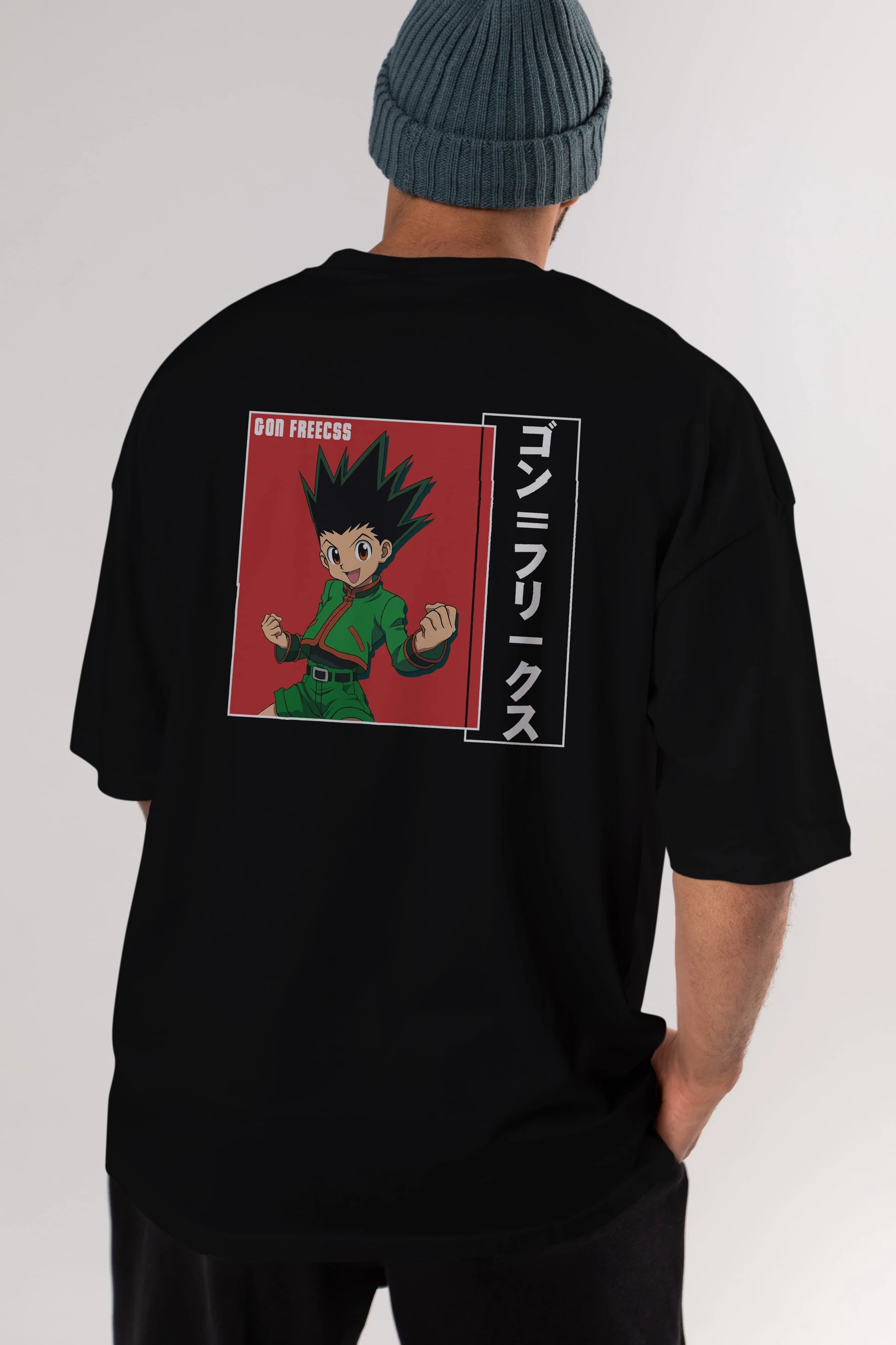 Gon Freecss HUNTER X HUNTER 5 Anime Arka Baskılı Oversize t-shirt Erkek Kadın Unisex