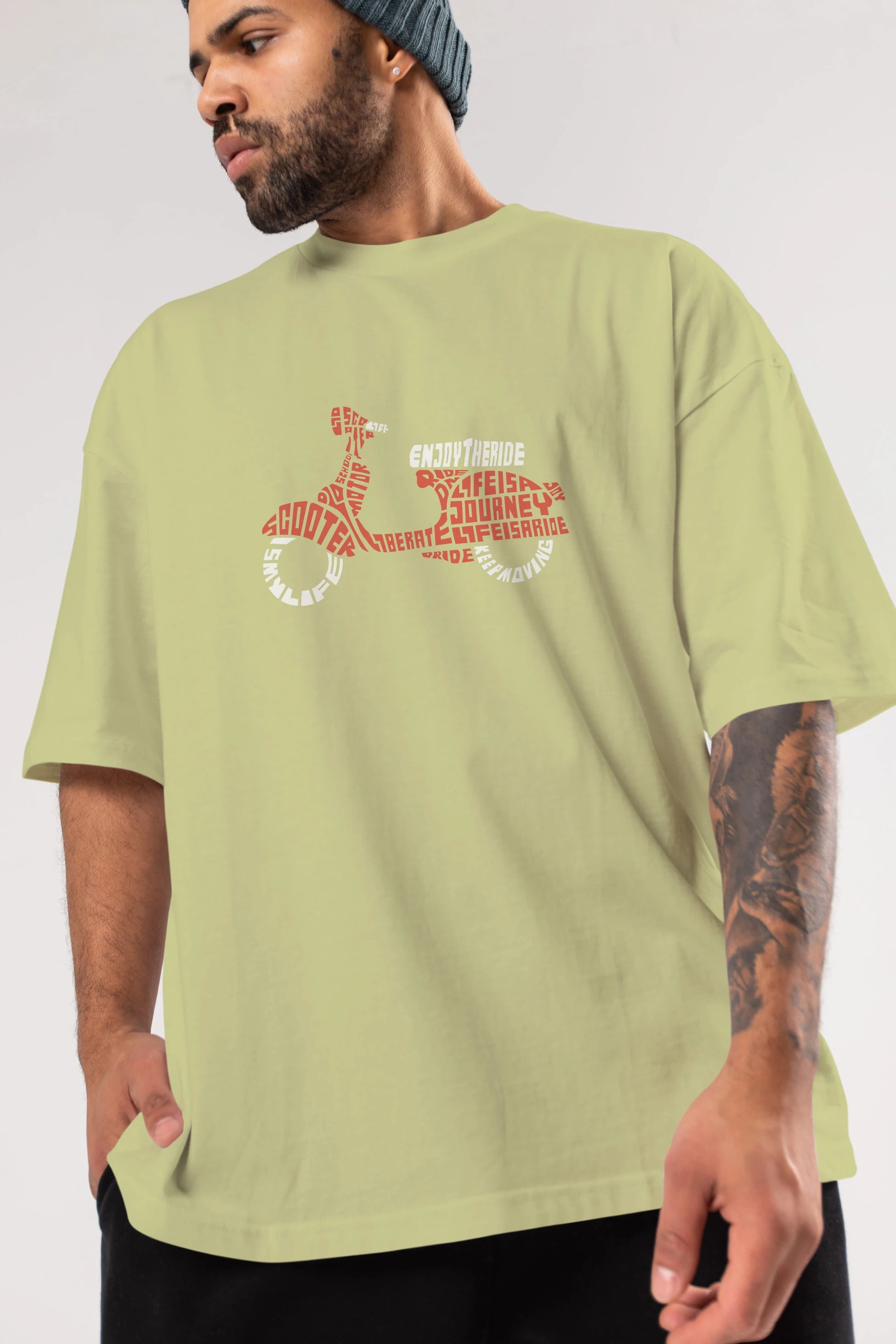 Enjoy The Ride Ön Baskılı Oversize t-shirt %100 pamuk Erkek Kadın Unisex