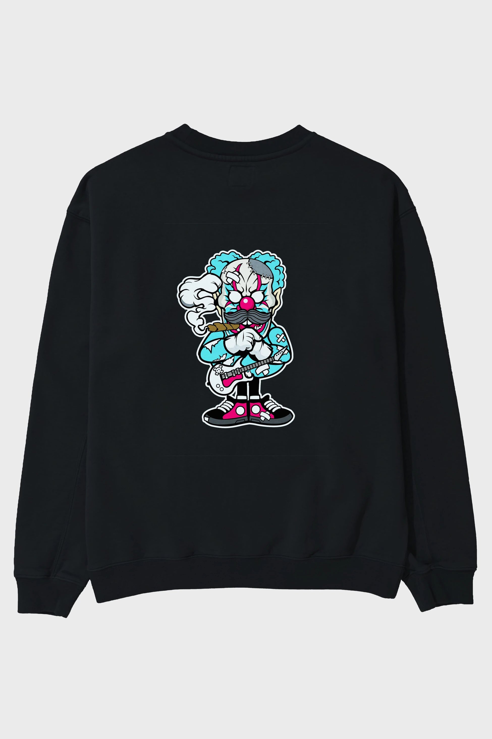 Clown Monster Arka Baskılı Oversize Sweatshirt Erkek Kadın Unisex