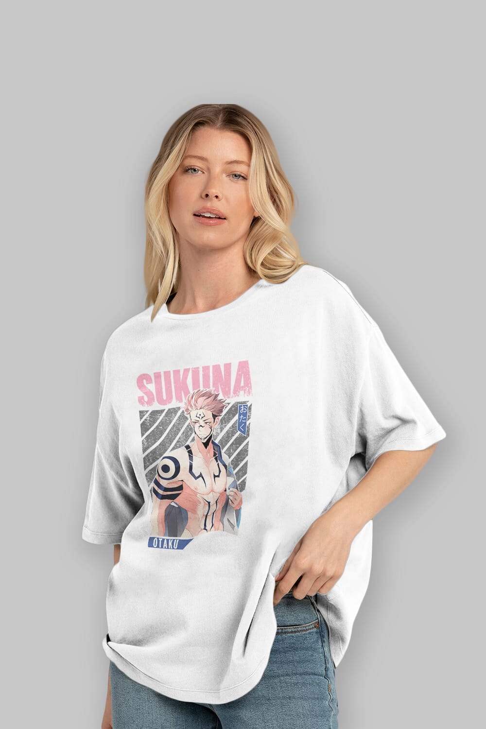 Sukuna Ryoumen 1 Anime Ön Baskılı Oversize t-shirt %100 pamuk Erkek Kadın Unisex