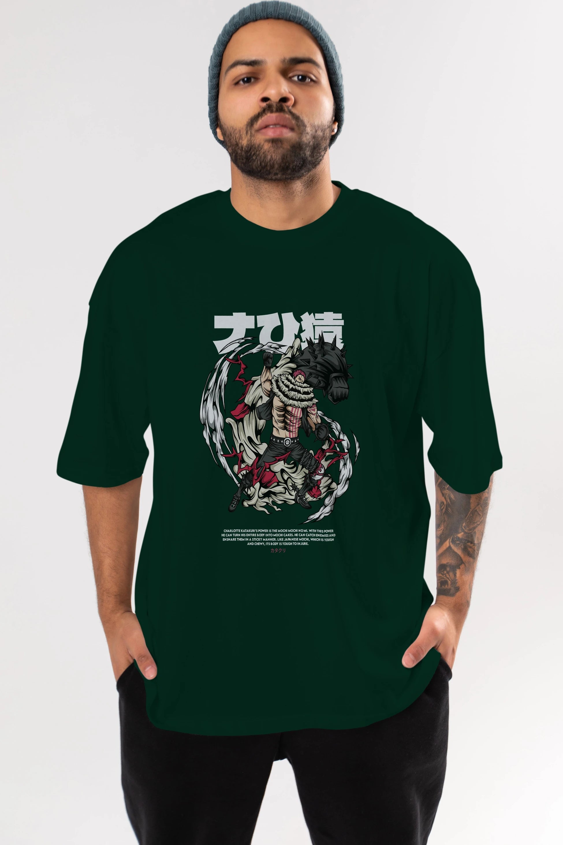 Katakuri Anime Ön Baskılı Oversize t-shirt %100 pamuk Erkek Kadın Unisex