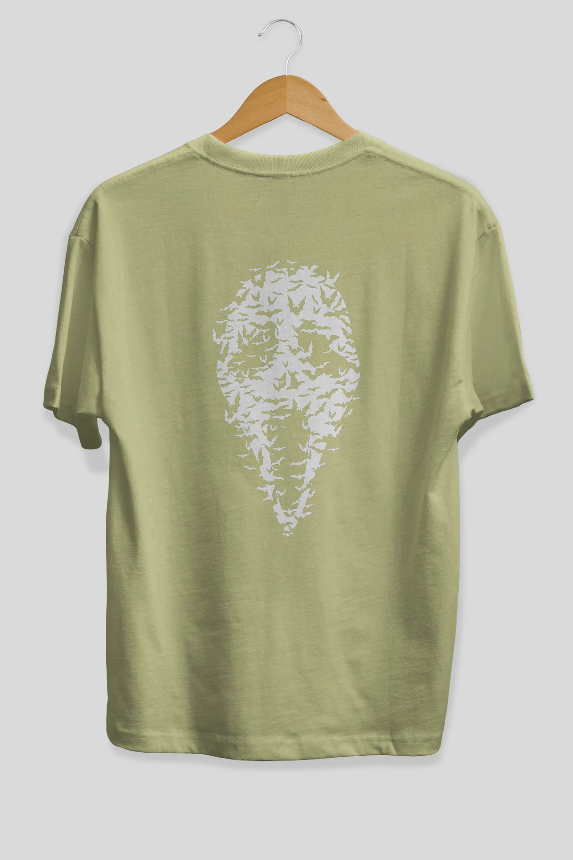 Ghost Face Bats Arka Baskılı Oversize t-shirt %100 pamuk Erkek Kadın Unisex