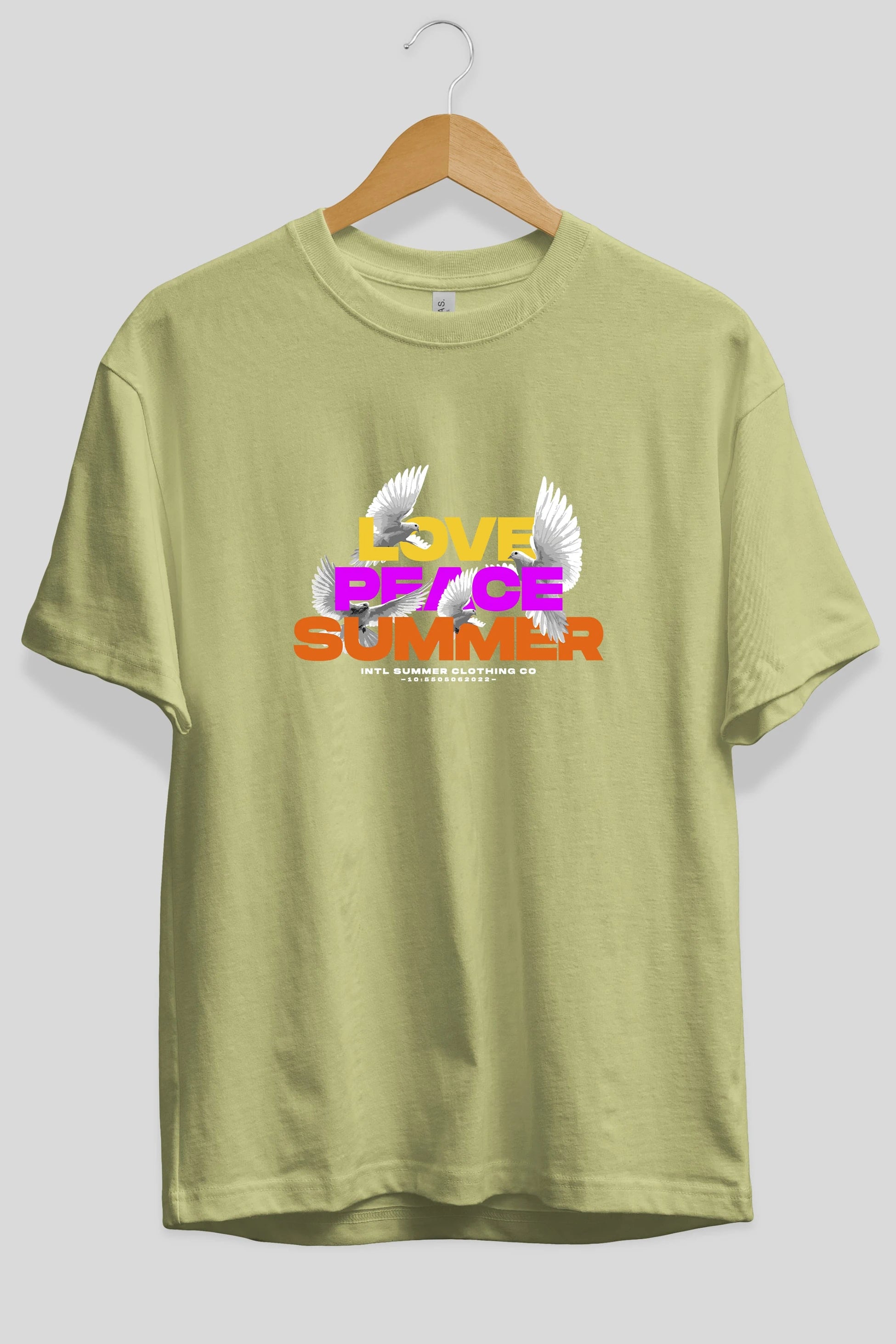 Love Peace Summer Ön Baskılı Oversize t-shirt Erkek Kadın Unisex
