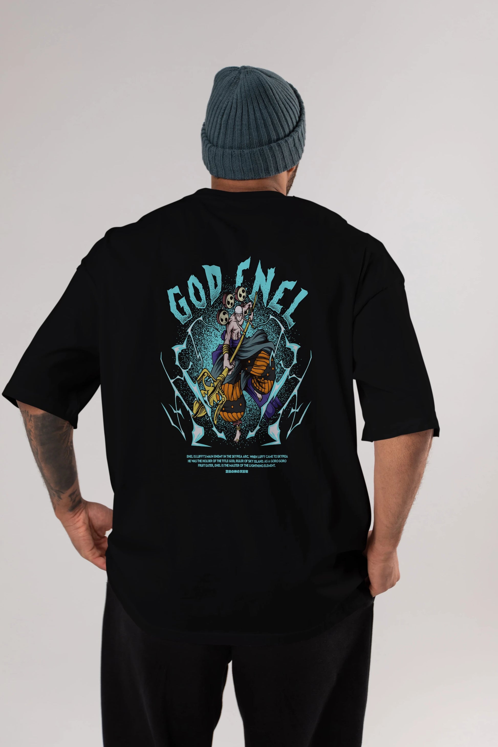 Eneru Anime Arka Baskılı Oversize t-shirt Erkek Kadın Unisex