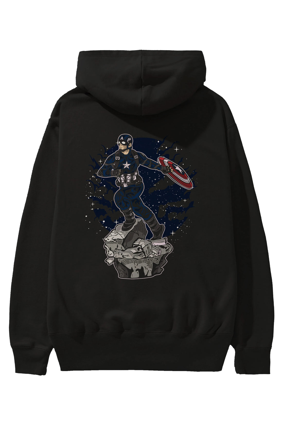 CAPTAIN AMERICA Arka Baskılı Hoodie Oversize Kapüşonlu Sweatshirt Erkek Kadın Unisex