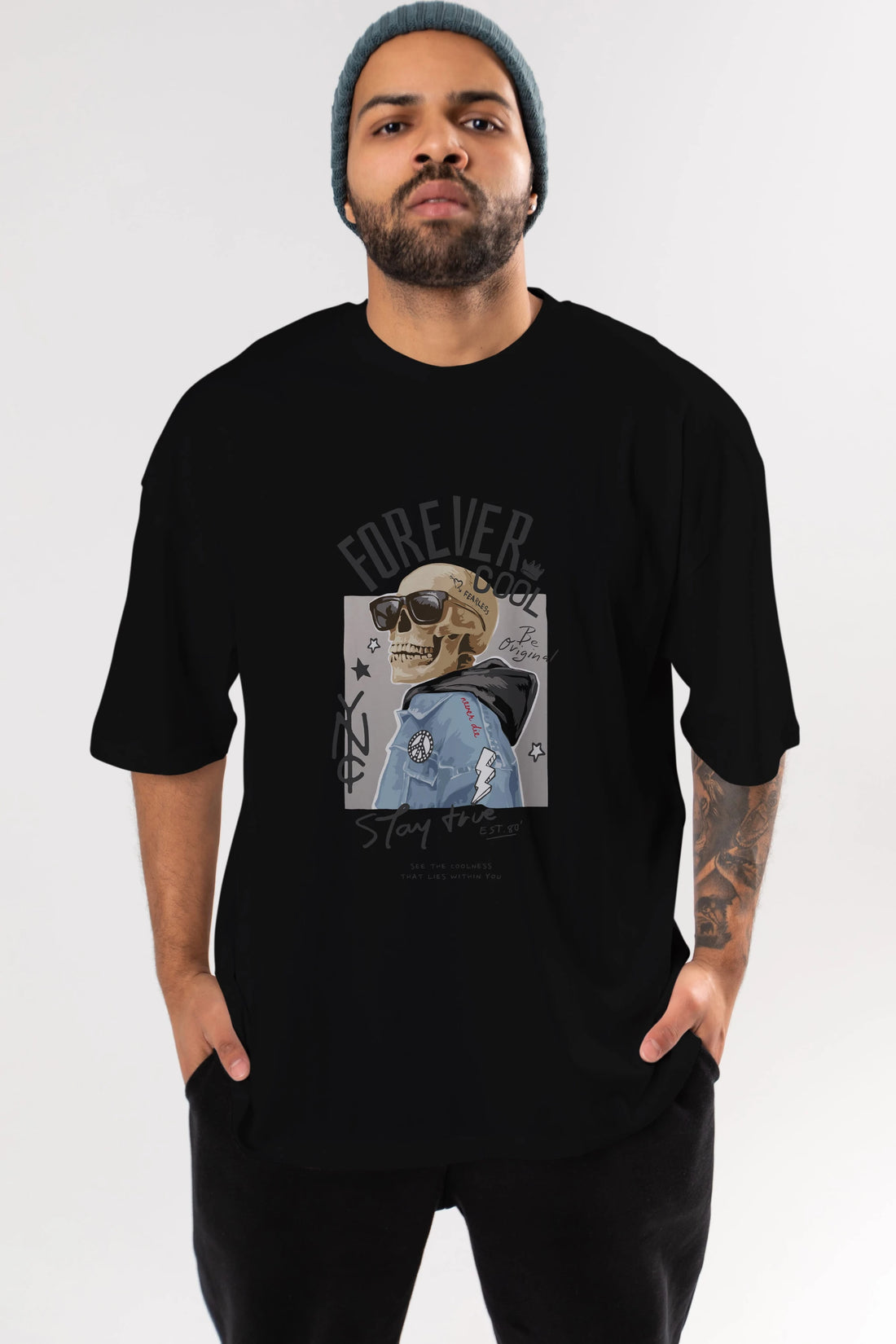 Teddy Bear Forever Cool Ön Baskılı Oversize t-shirt Erkek Kadın Unisex %100 Pamuk