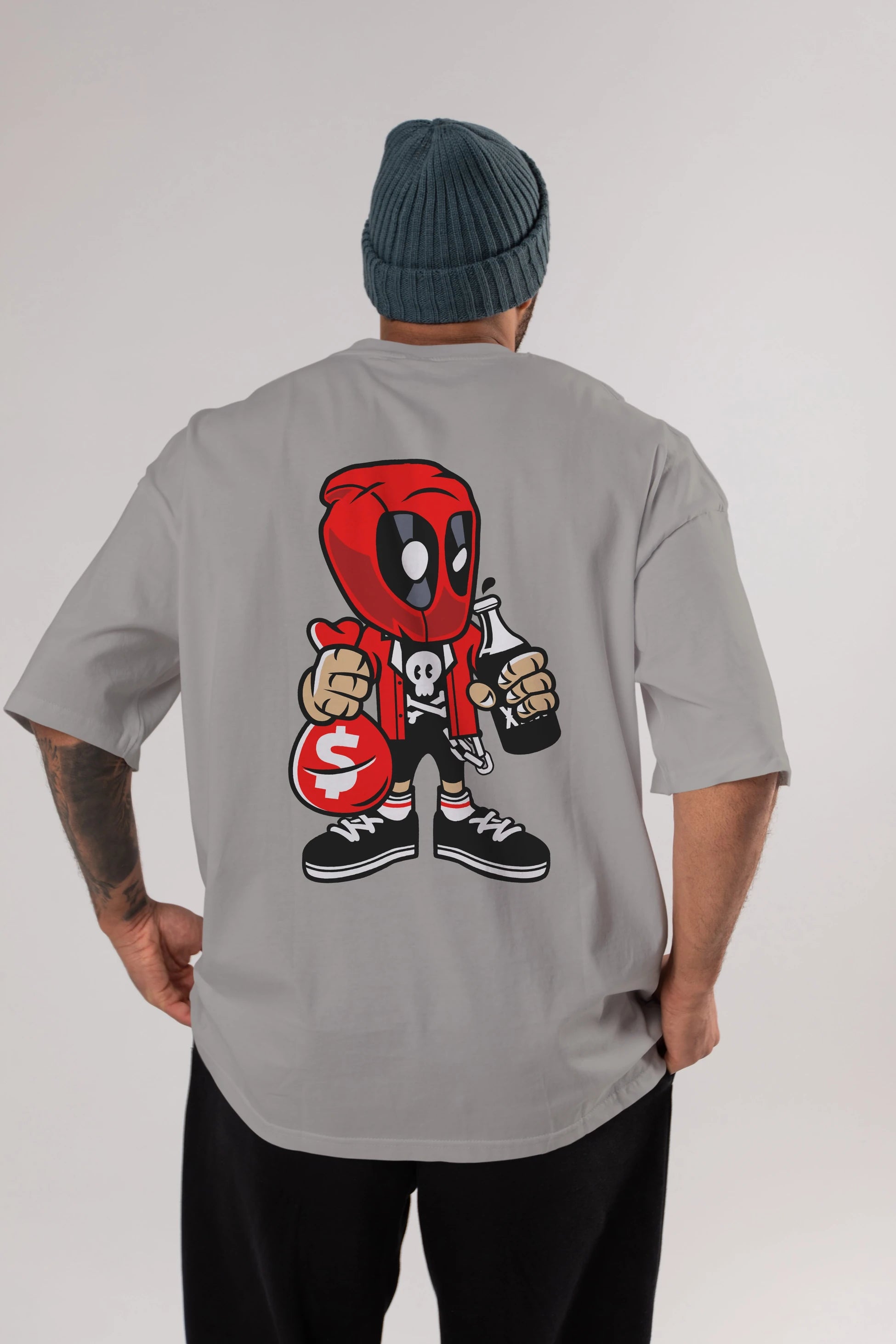 Deadpool (20) Arka Baskılı Oversize t-shirt Erkek Kadın Unisex %100 Pamuk Bisiklet Yaka tişort