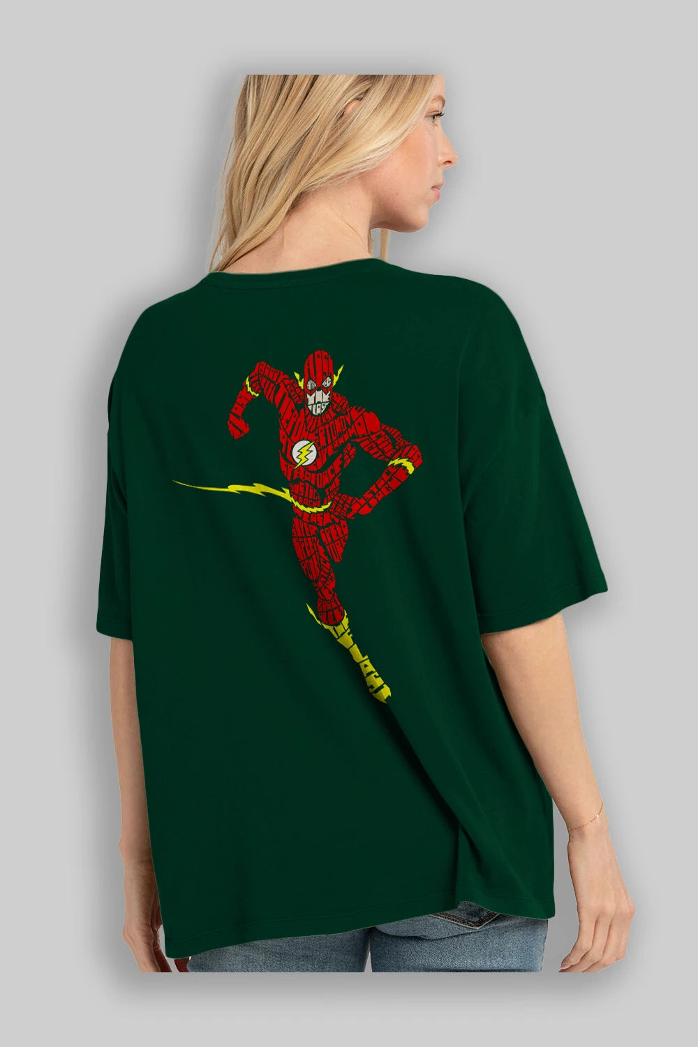 The Flash Arka Baskılı Oversize t-shirt %100 pamuk Erkek Kadın Unisex