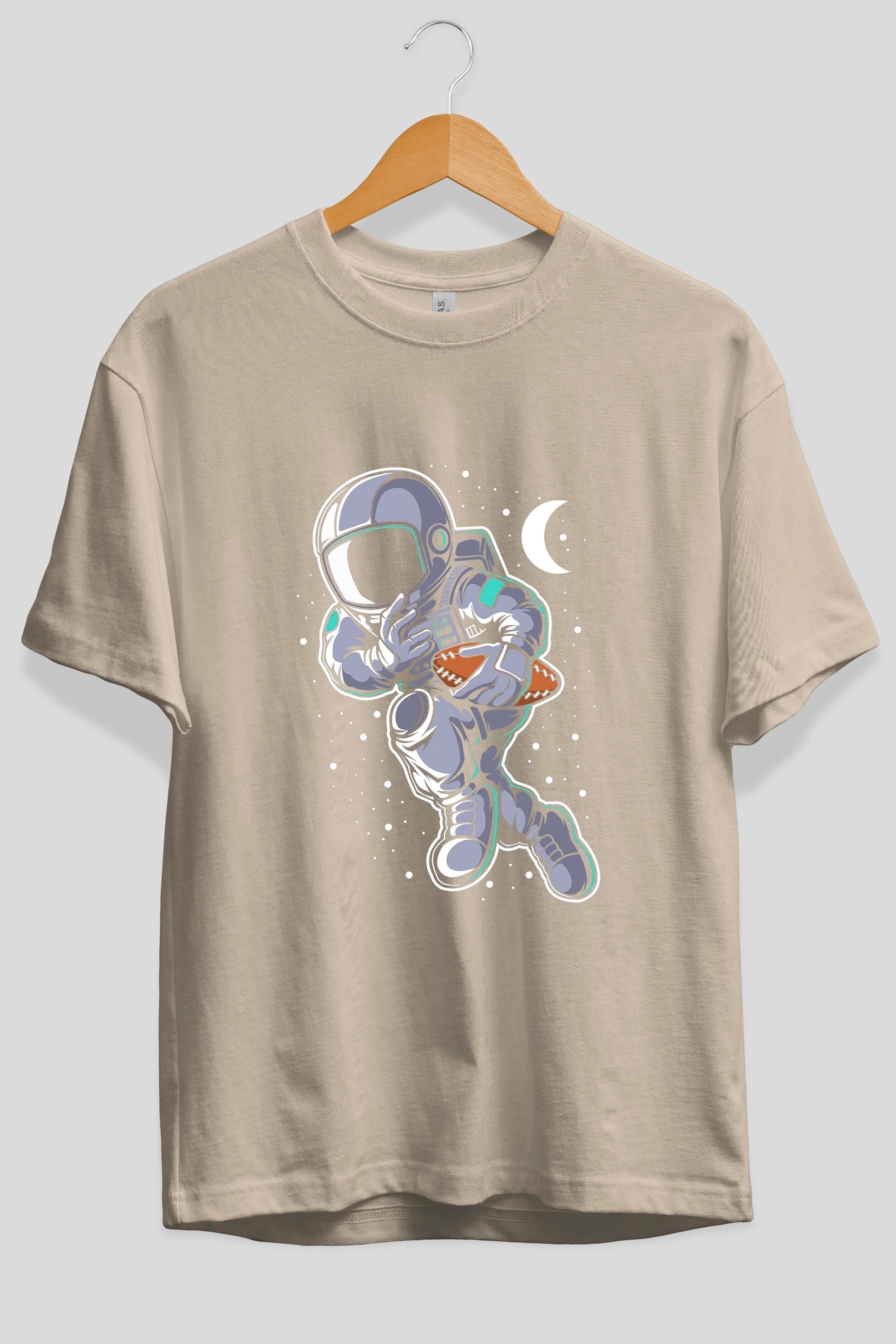 Astronaut Rugby Ön Baskılı Oversize t-shirt Erkek Kadın Unisex