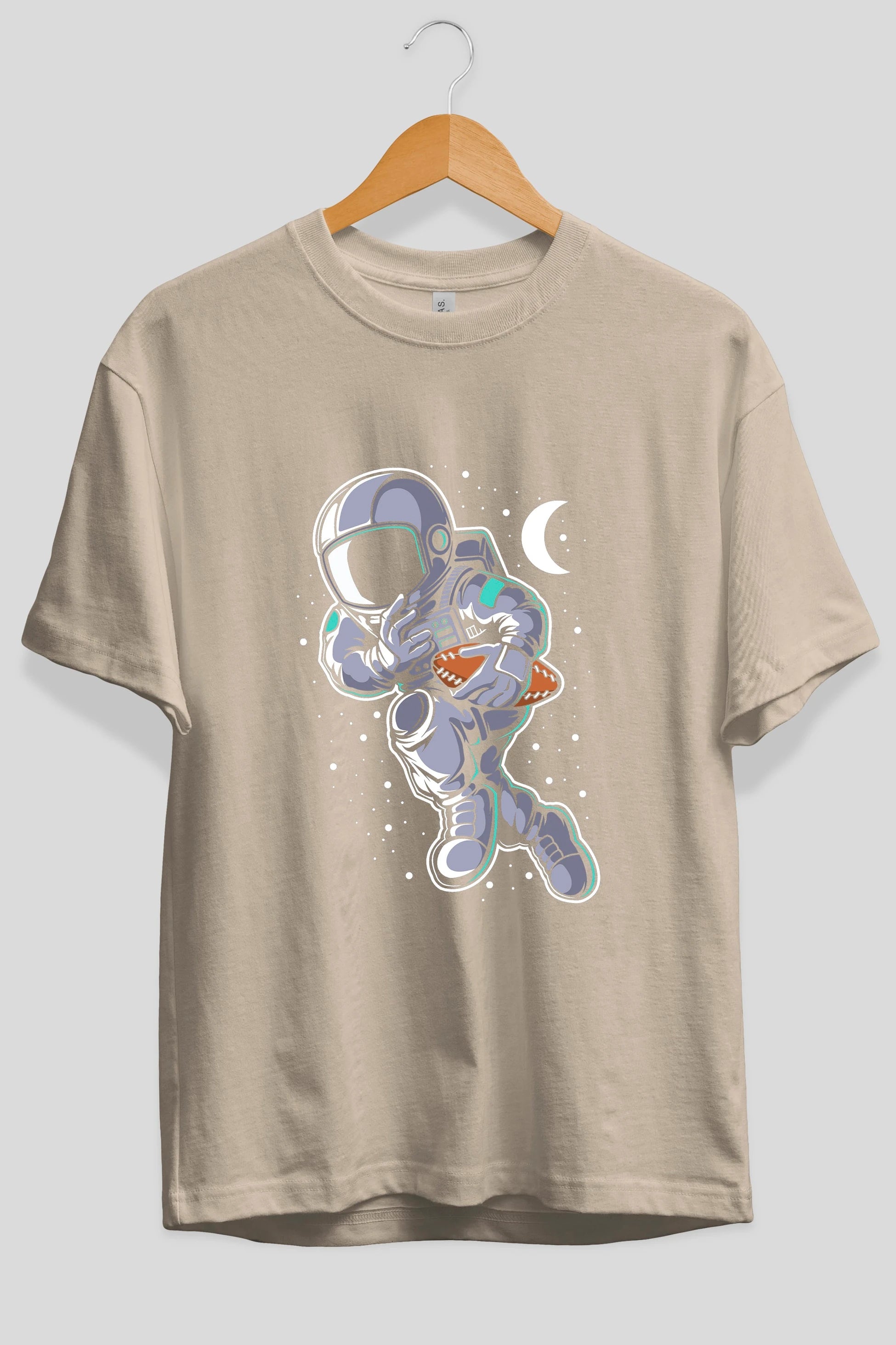 Astronaut Rugby Ön Baskılı Oversize t-shirt Erkek Kadın Unisex