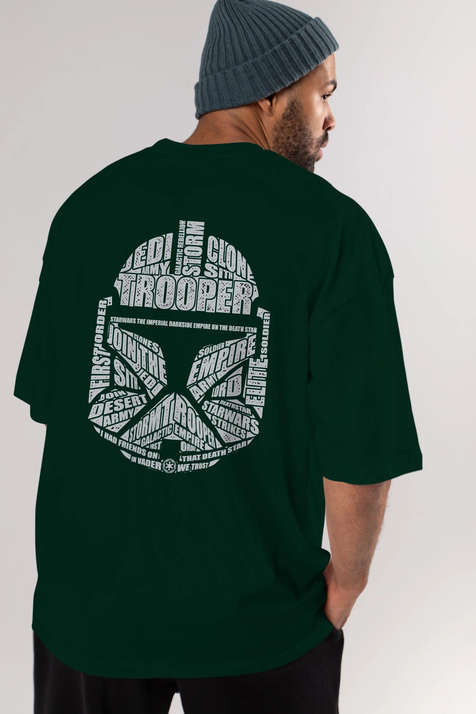 Trooper Arka Baskılı Oversize t-shirt %100 pamuk Erkek Kadın Unisex