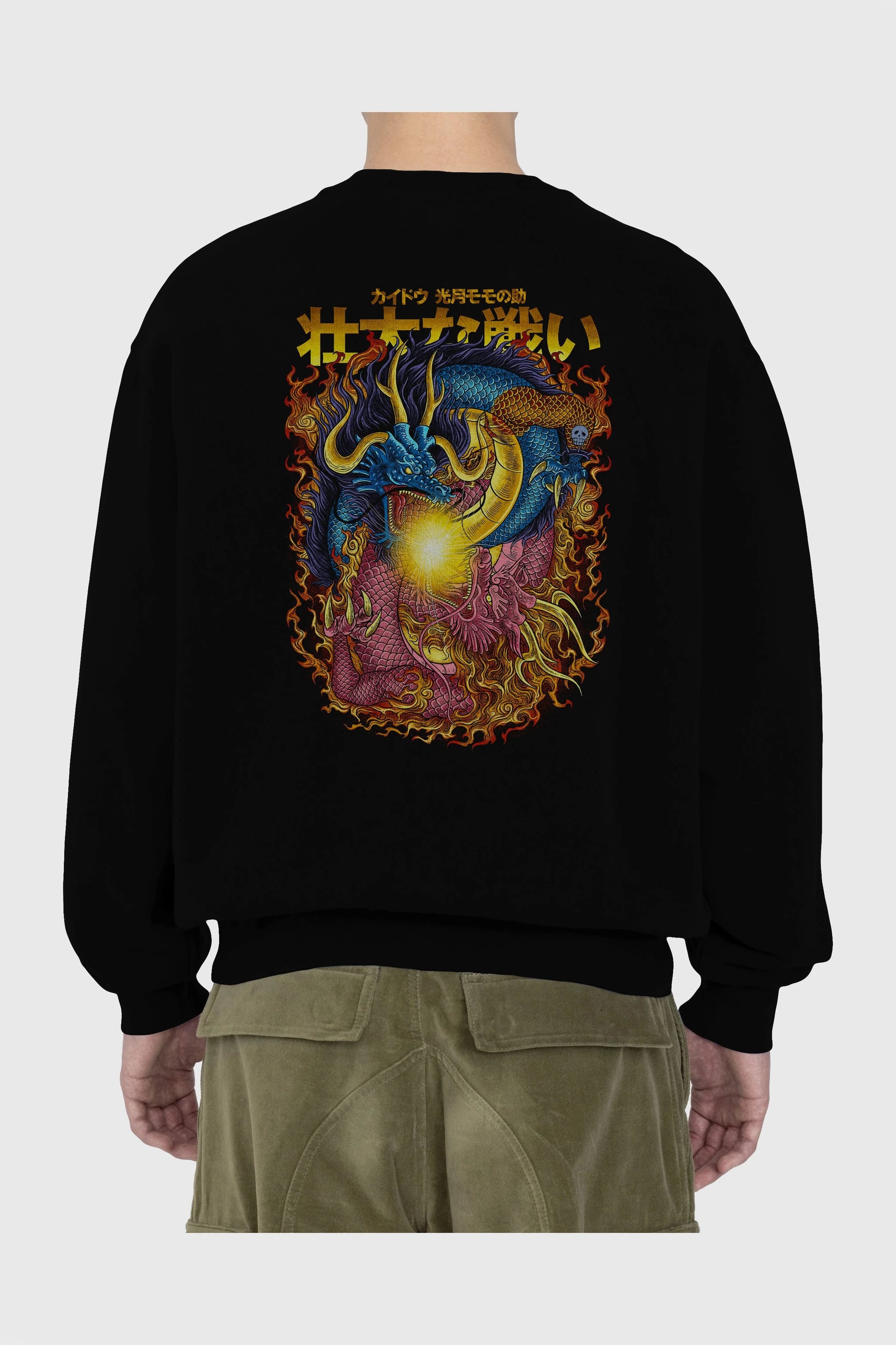 ONE PIECE (4) Anime Arka Baskılı Oversize Sweatshirt Erkek Kadın Unisex