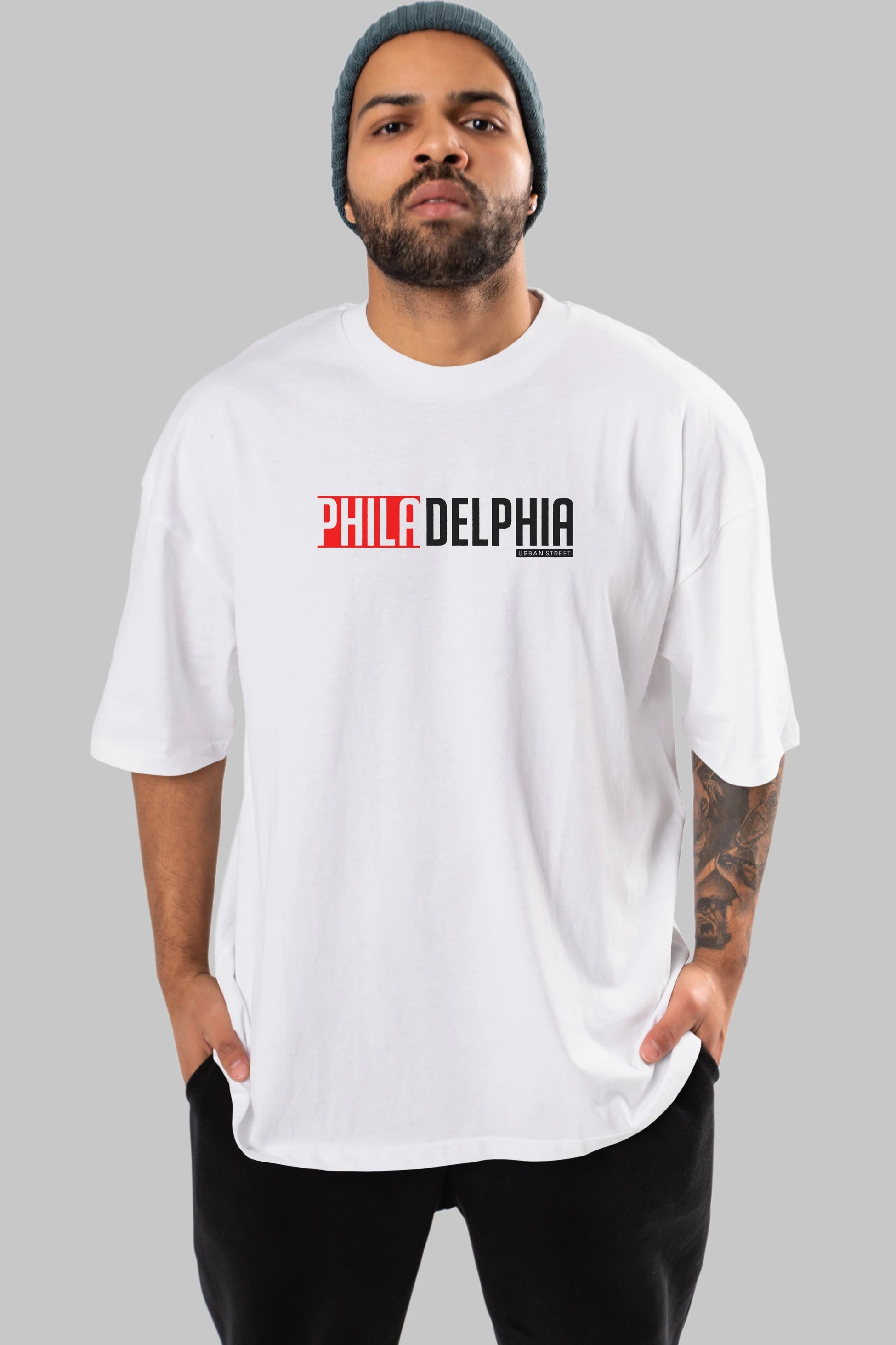 Philadelphia Ön Baskılı Oversize t-shirt Erkek Kadın Unisex