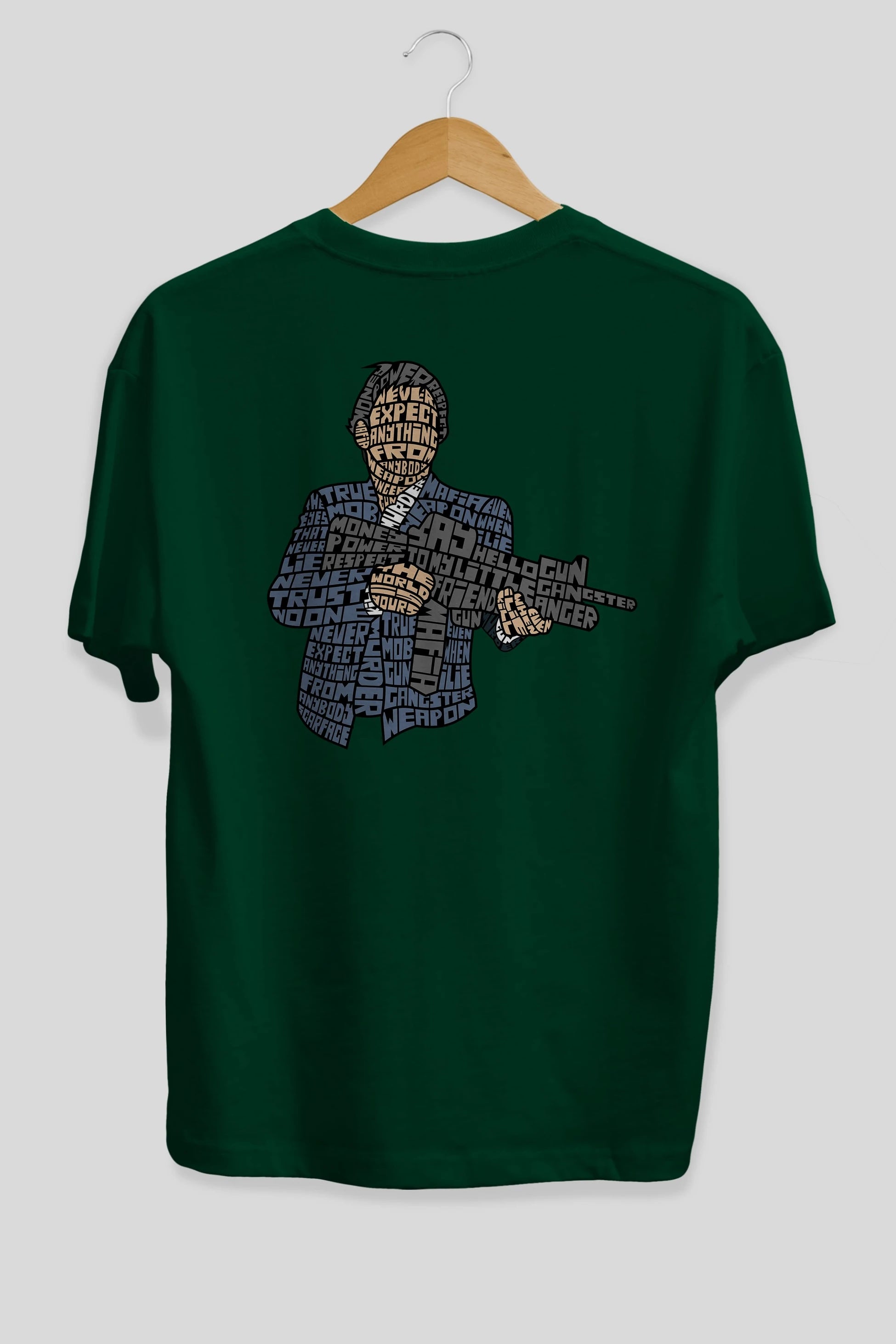 Mafia Arka Baskılı Oversize t-shirt %100 pamuk Erkek Kadın Unisex