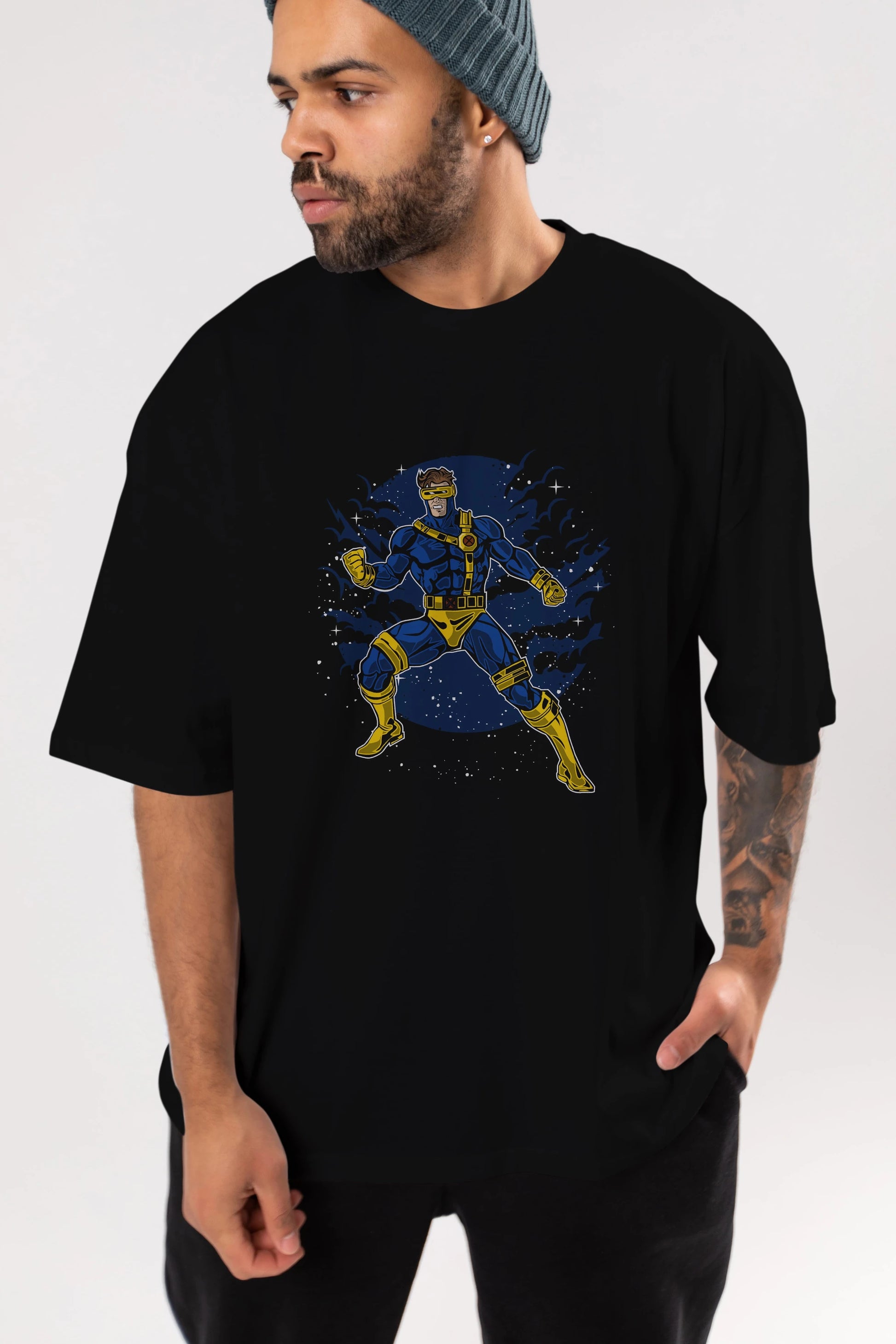 CYCLOPS Ön Baskılı Oversize t-shirt Erkek Kadın Unisex %100 Pamuk tişort