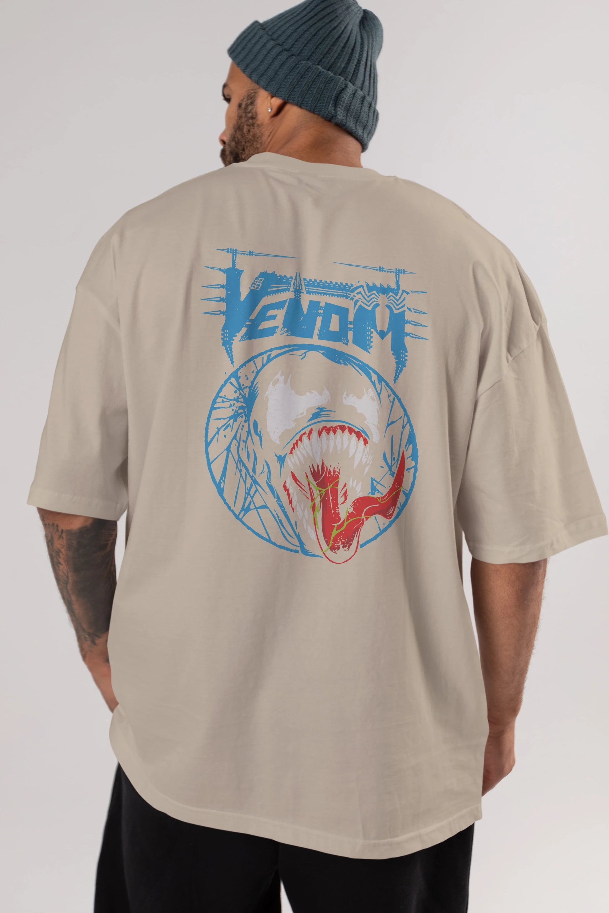 Venom (23) Arka Baskılı Oversize t-shirt Erkek Kadın Unisex %100 Pamuk Bisiklet Yaka tişort