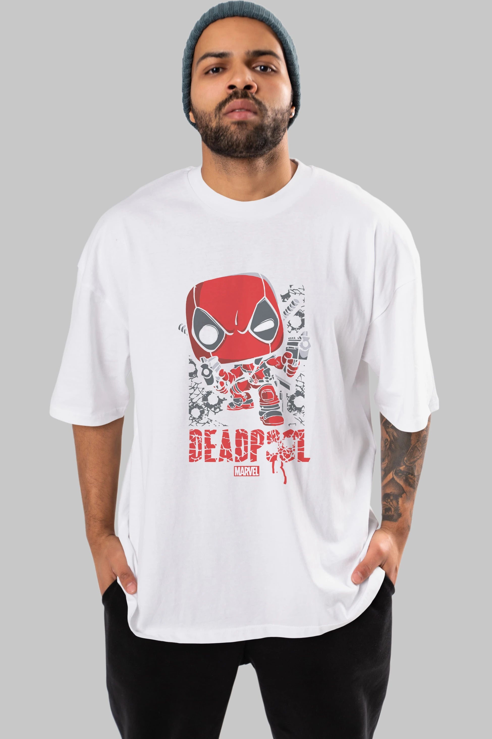 Deadpool (8) Ön Baskılı Oversize t-shirt Erkek Kadın Unisex %100 Pamuk Bisiklet Yaka tişort