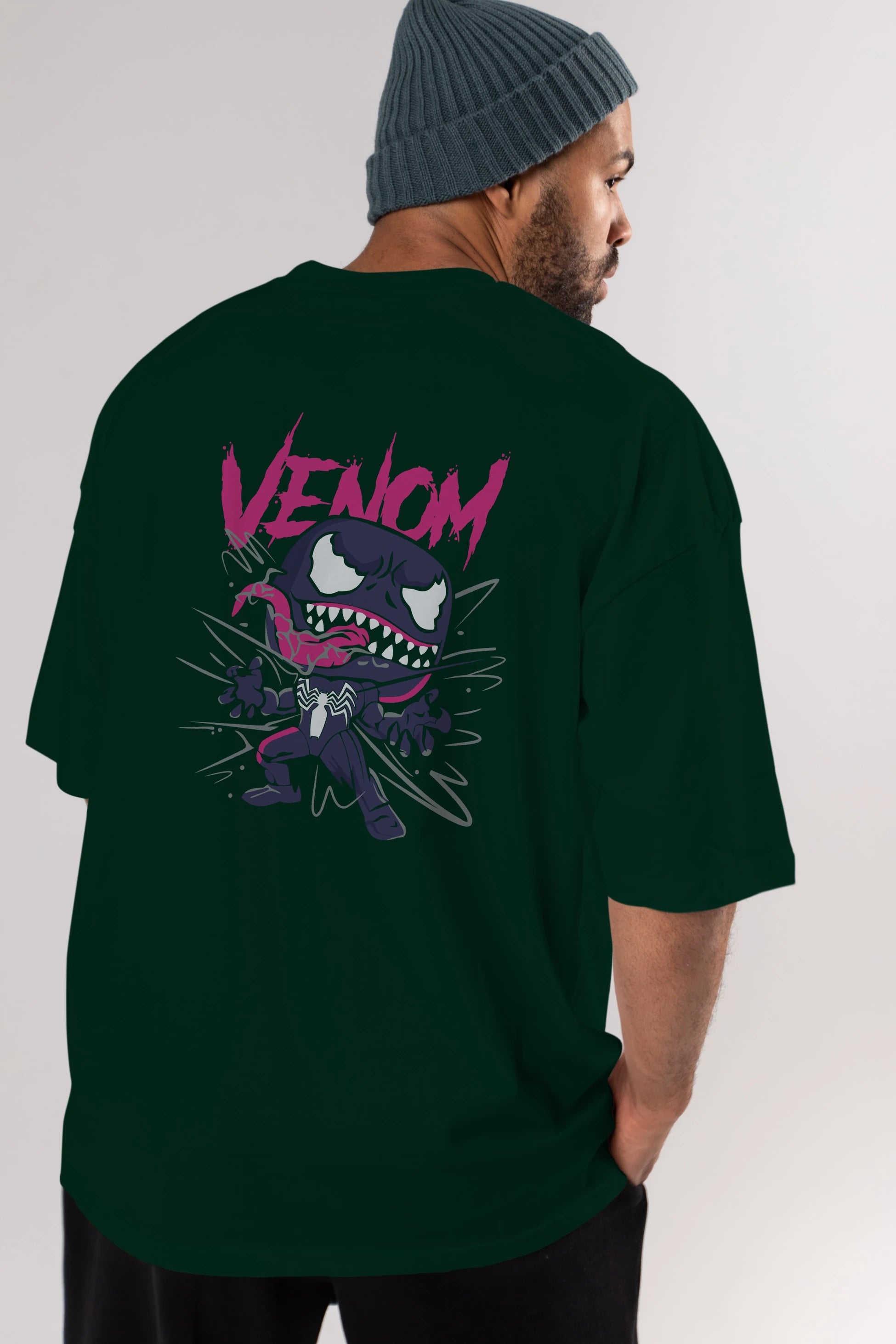 Venom (20) Arka Baskılı Oversize t-shirt Erkek Kadın Unisex %100 Pamuk Bisiklet Yaka tişort