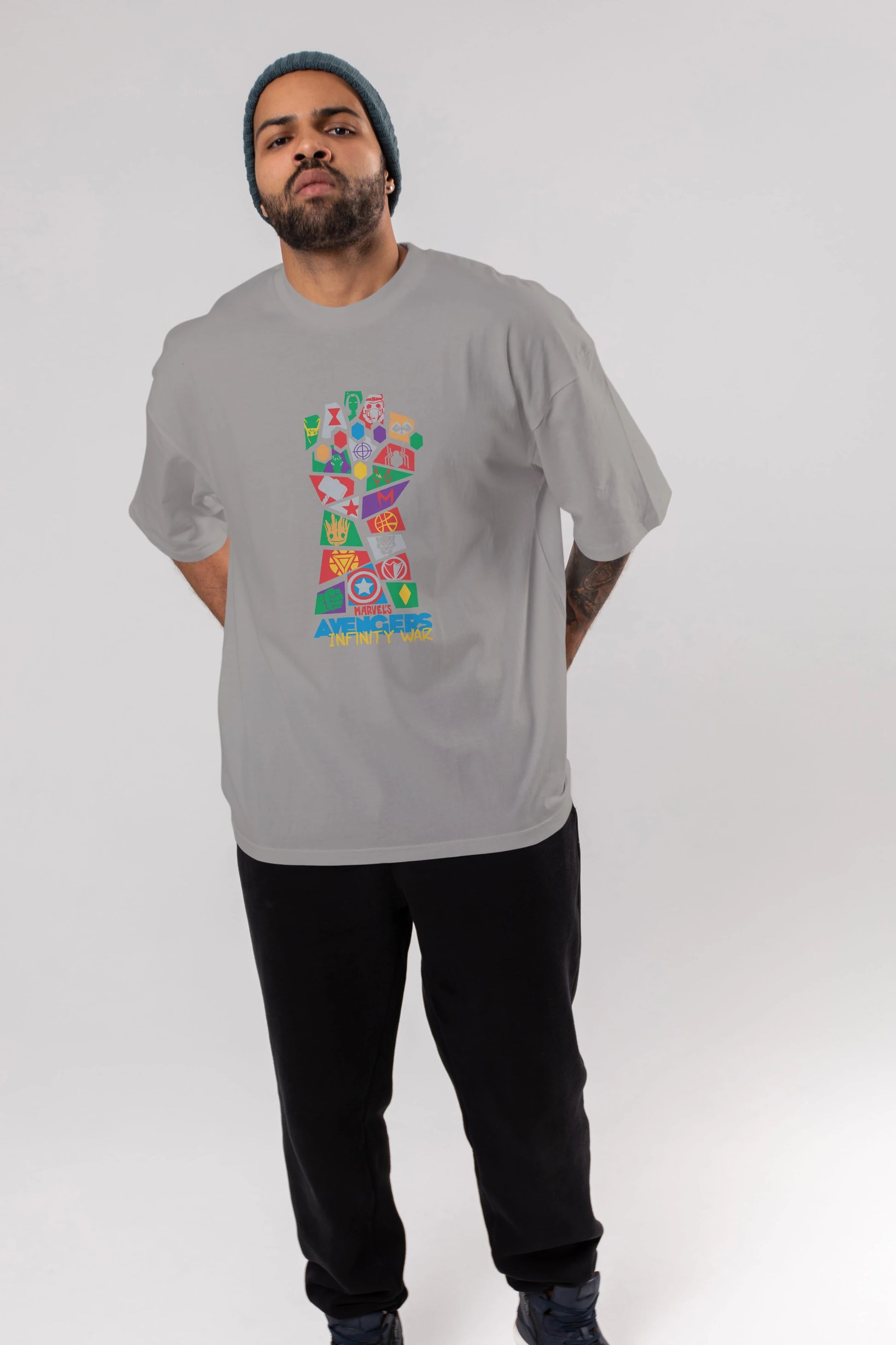 The Avengers Ön Baskılı Oversize t-shirt Erkek Kadın Unisex %100 Pamuk Bisiklet Yaka tişort