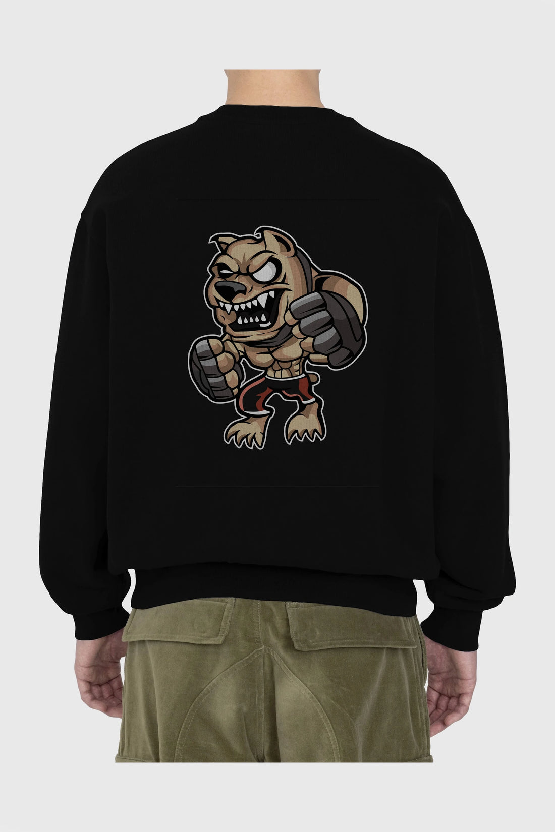 MMA Dog Arka Baskılı Oversize Sweatshirt Erkek Kadın Unisex