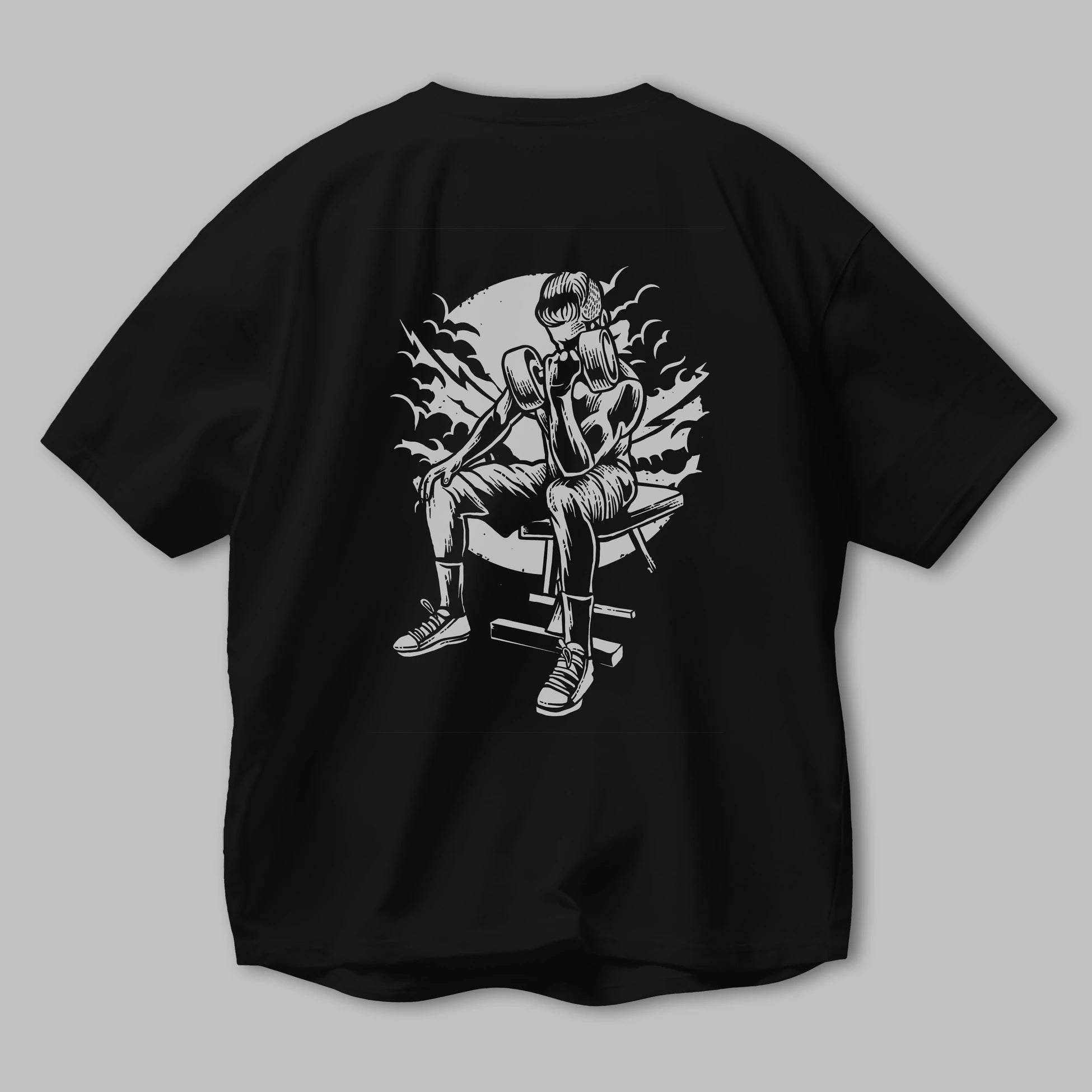 No Pain No Gain Arka Baskılı Oversize t-shirt Erkek Kadın Unisex %100 Pamuk