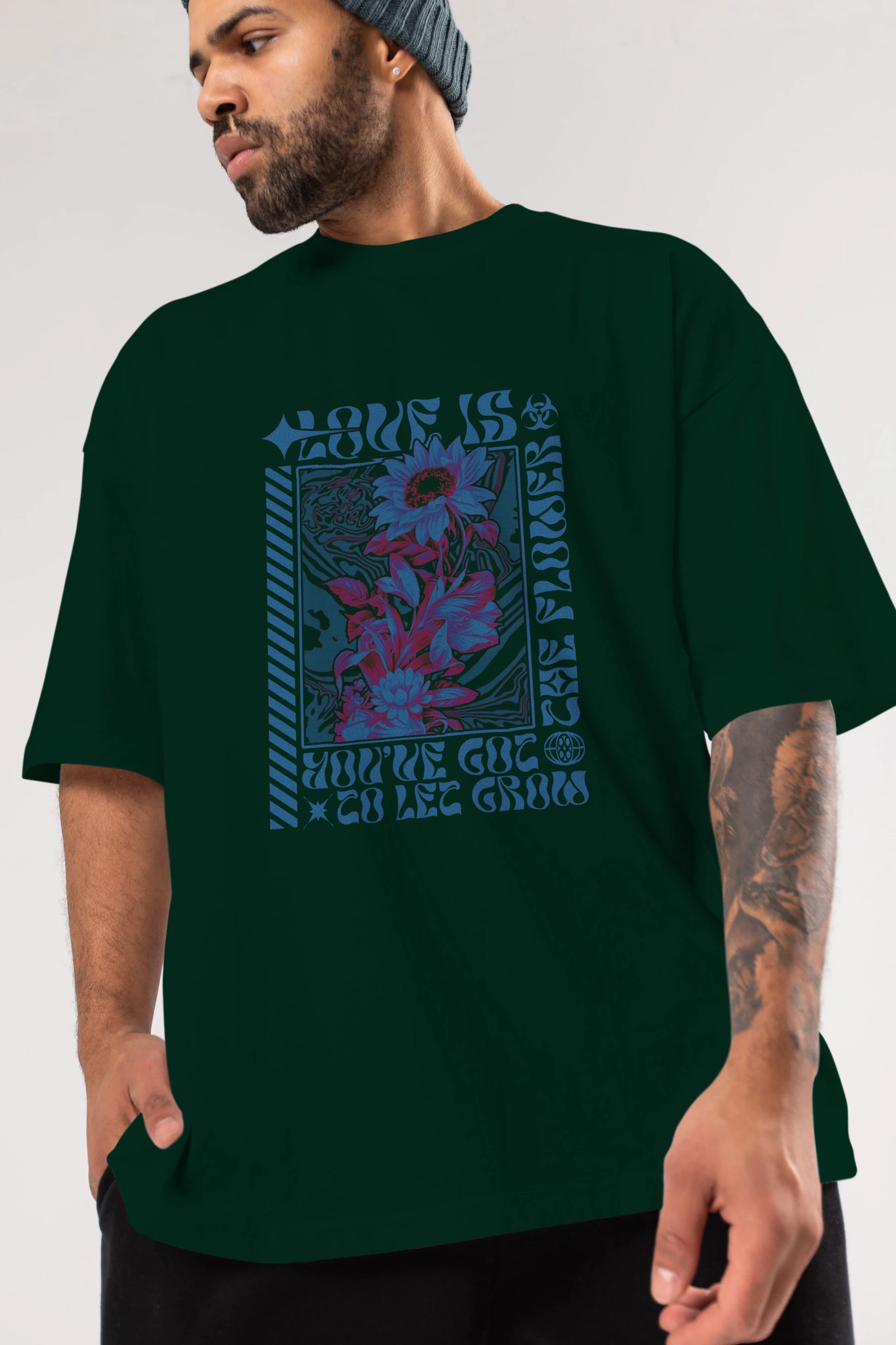 Love is the flower you've got to let grow Ön Baskılı Oversize t-shirt Erkek Kadın Unisex