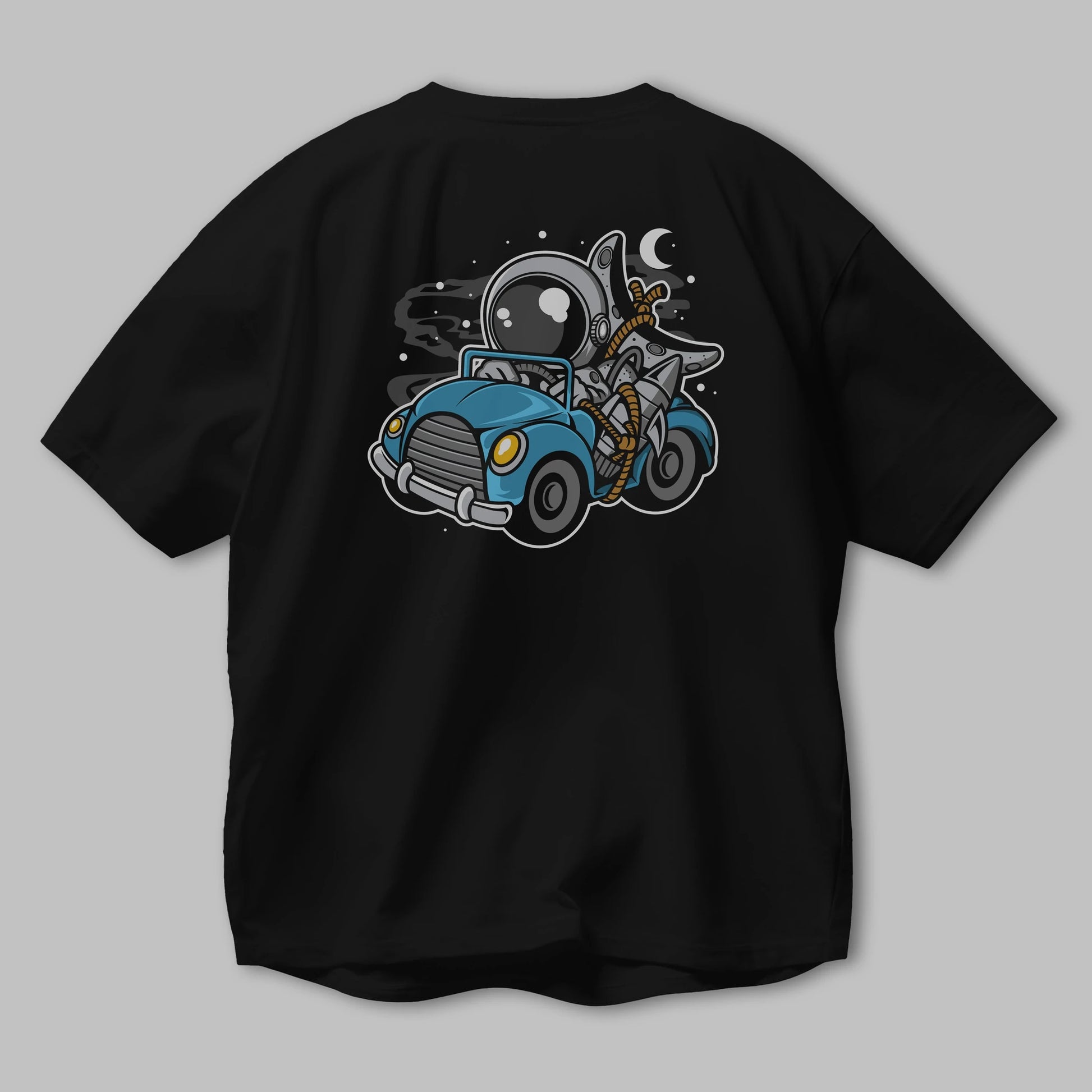 Astronaut Journey Arka Baskılı Oversize t-shirt Erkek Kadın Unisex