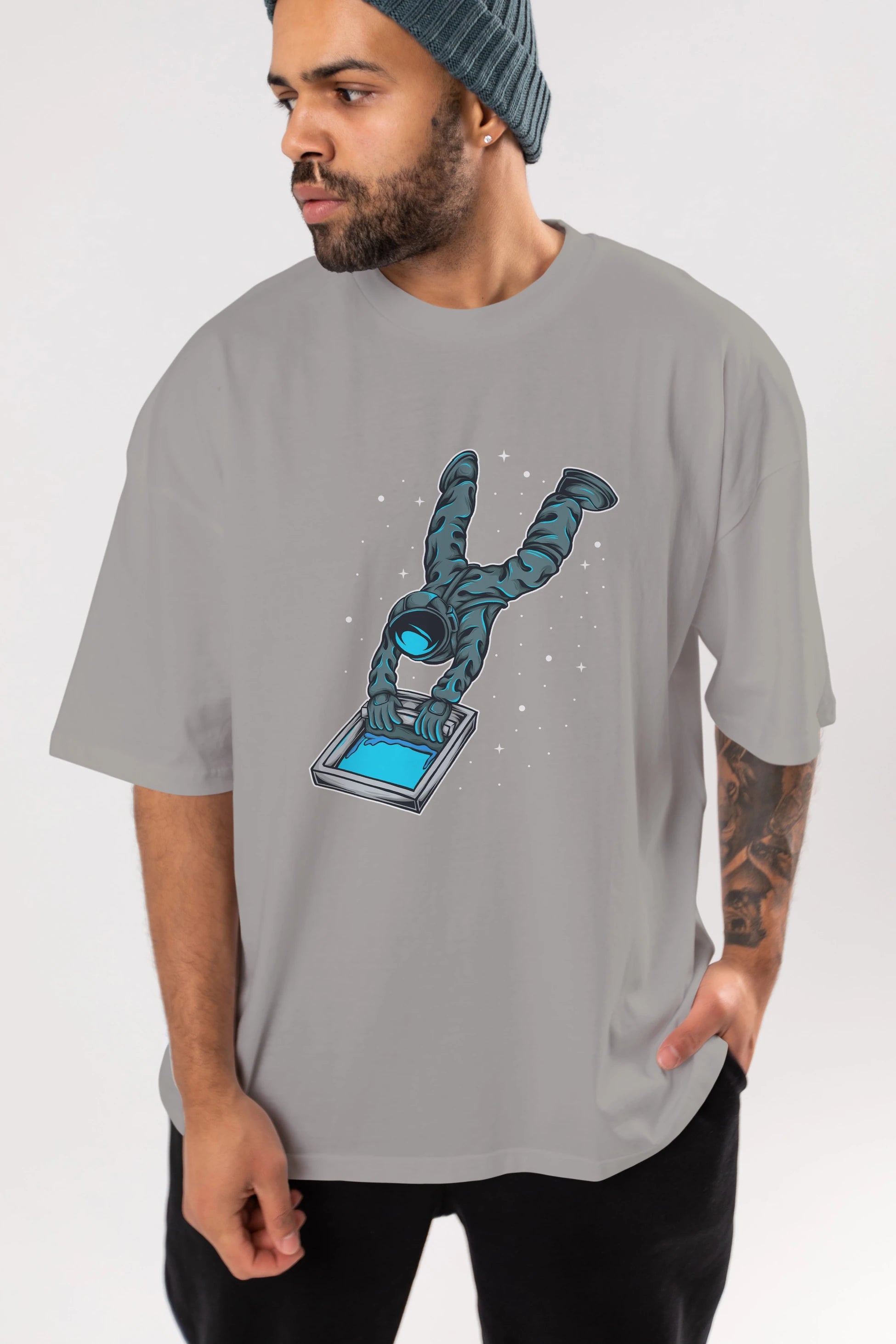Astroscreen Ön Baskılı Oversize t-shirt Erkek Kadın Unisex