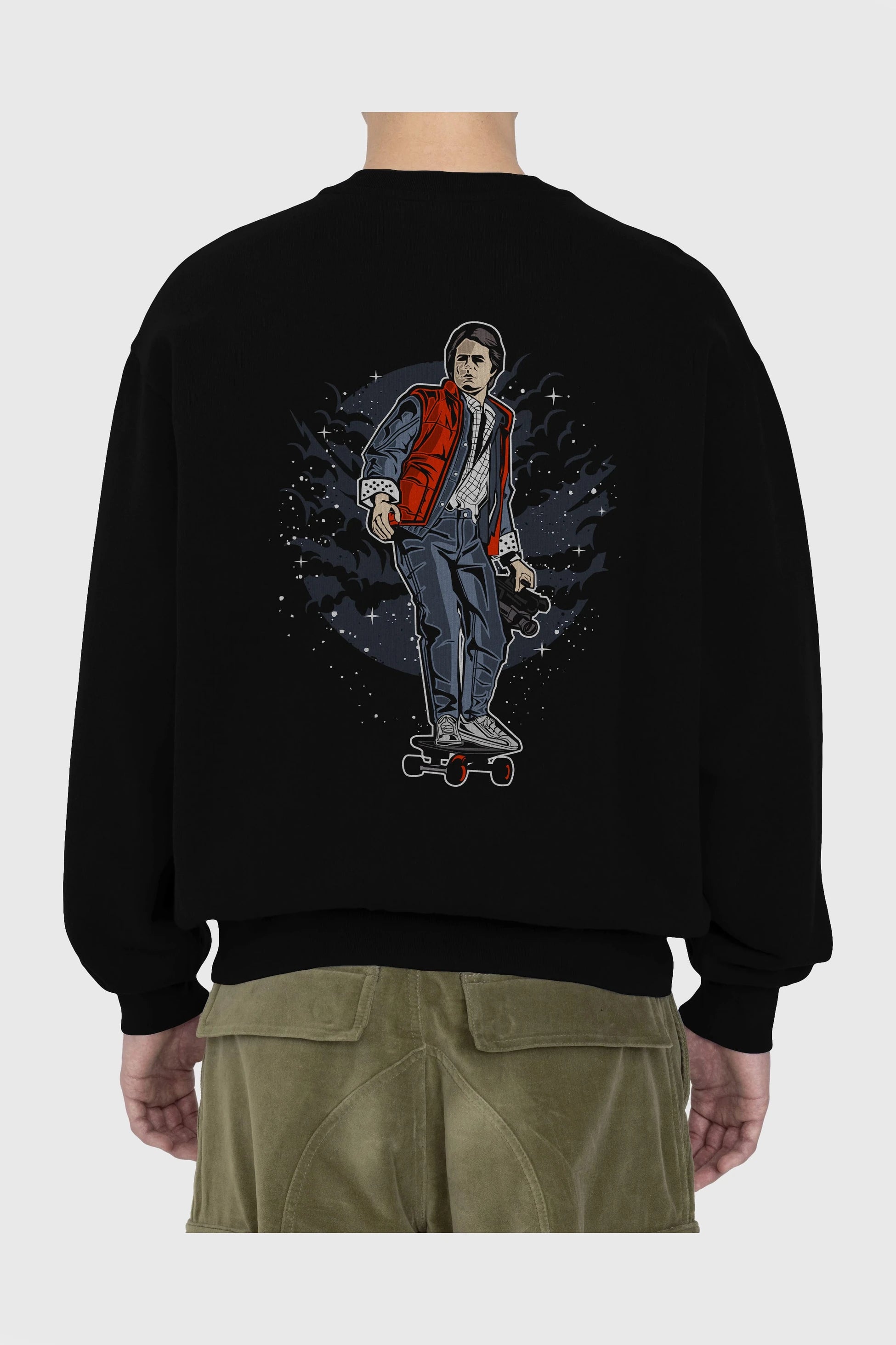 MARTY Arka Baskılı Oversize Sweatshirt Erkek Kadın Unisex