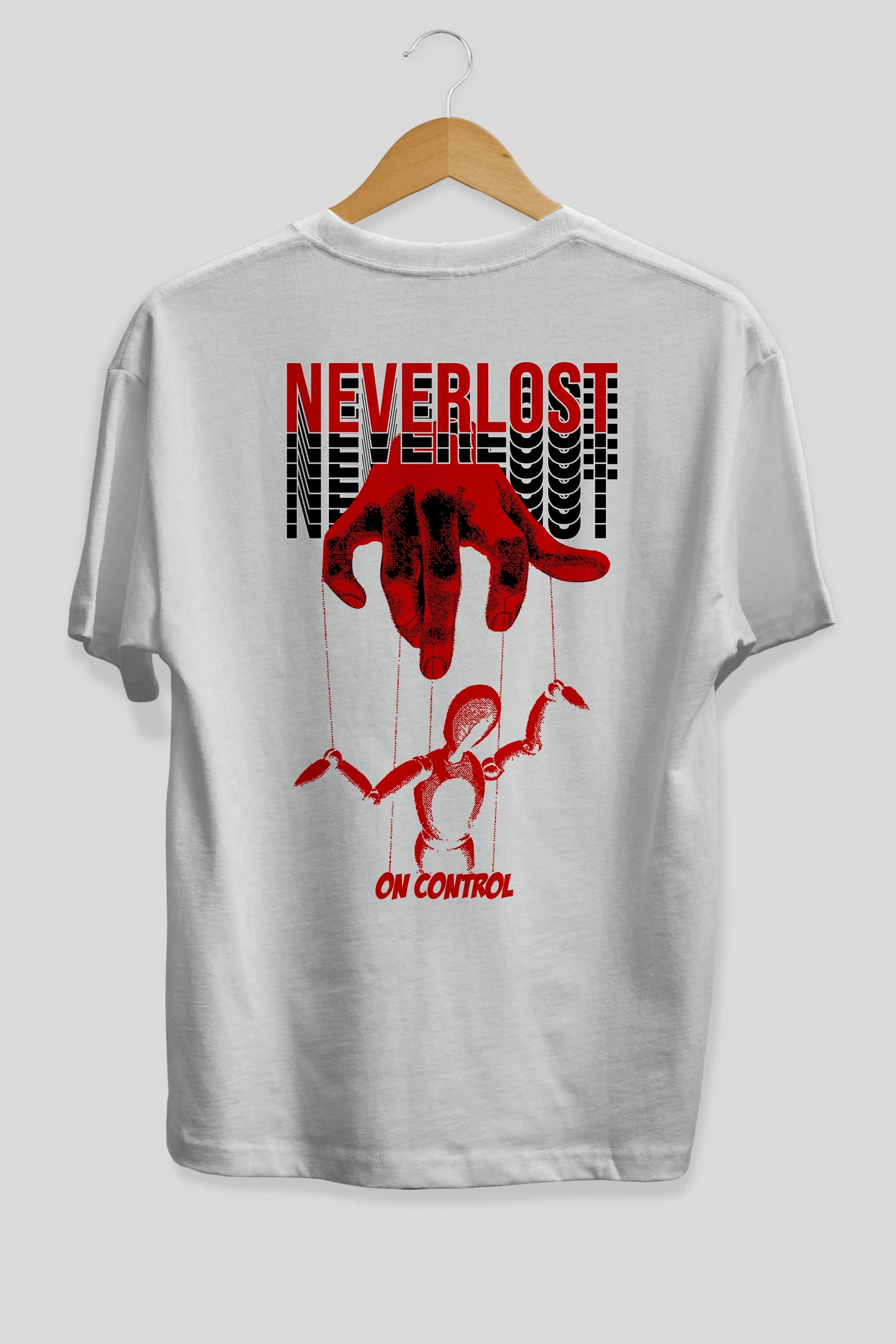 Neverlost on Control Arka Baskılı Oversize t-shirt Erkek Kadın Unisex