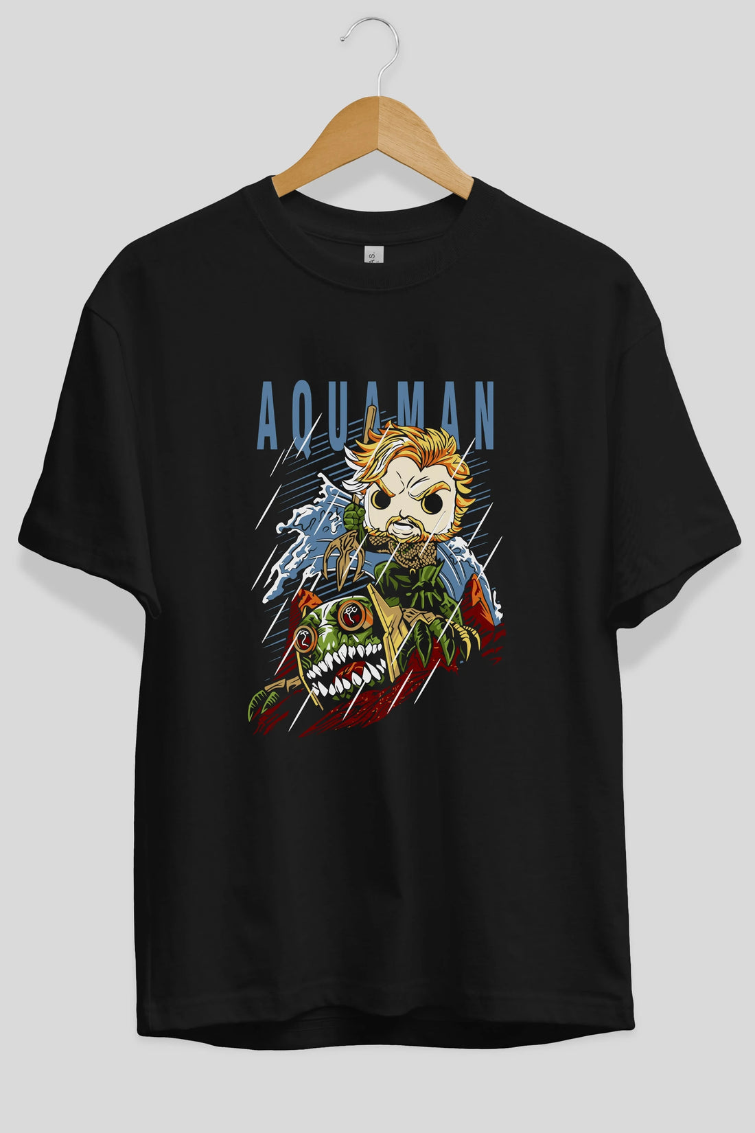 Aquaman Ön Baskılı Oversize t-shirt Erkek Kadın Unisex %100 Pamuk Bisiklet Yaka tişort