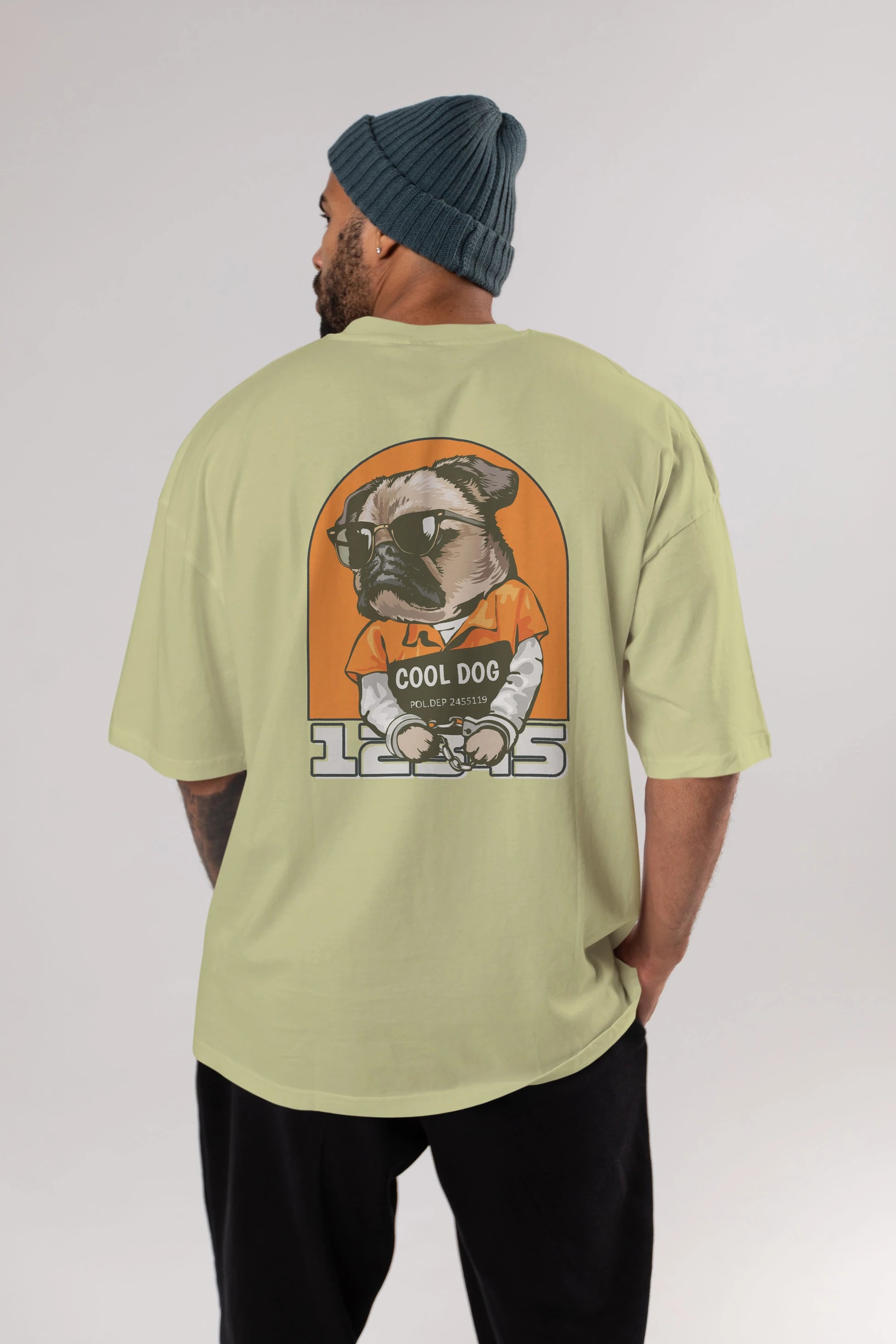 Cool Dog Arka Baskılı Oversize t-shirt Erkek Kadın Unisex