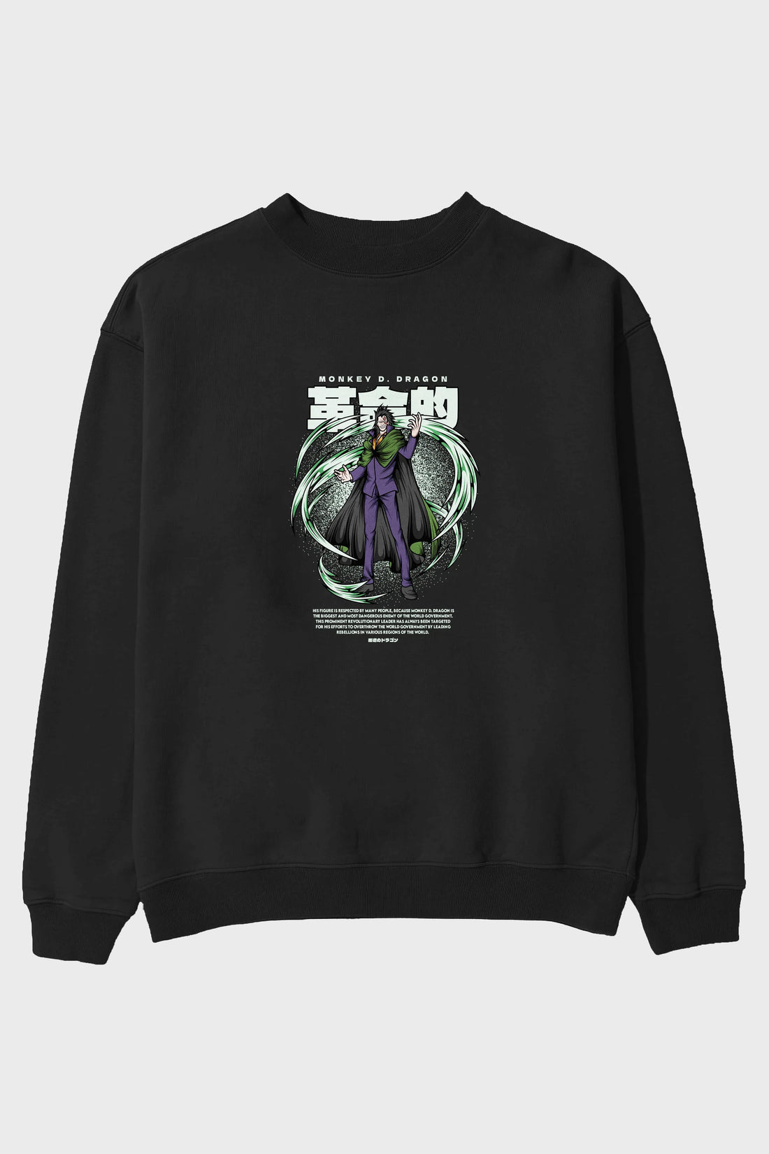 Monkey D. Dragon Anime Ön Baskılı Oversize Sweatshirt Erkek Kadın Unisex