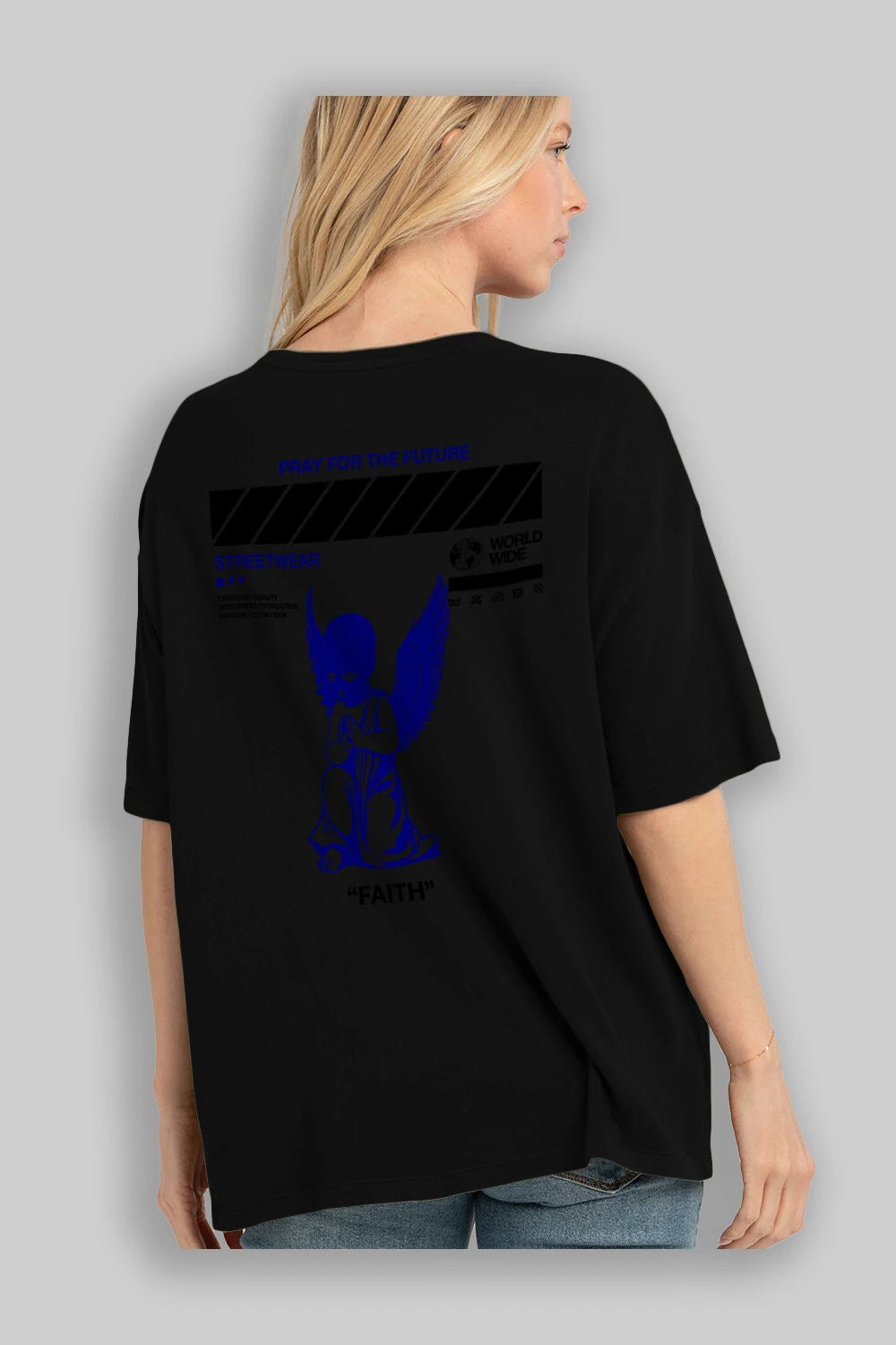 Pray for The Future Arka Baskılı Oversize t-shirt Erkek Kadın Unisex